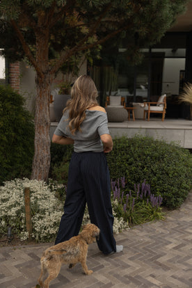 OFF SHOULDER BASIC TOP GREY