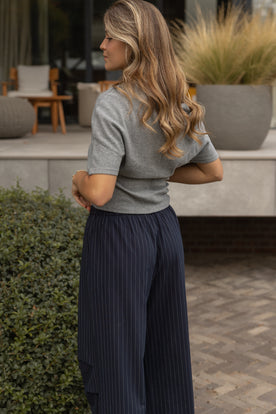 OFF SHOULDER BASIC TOP GREY