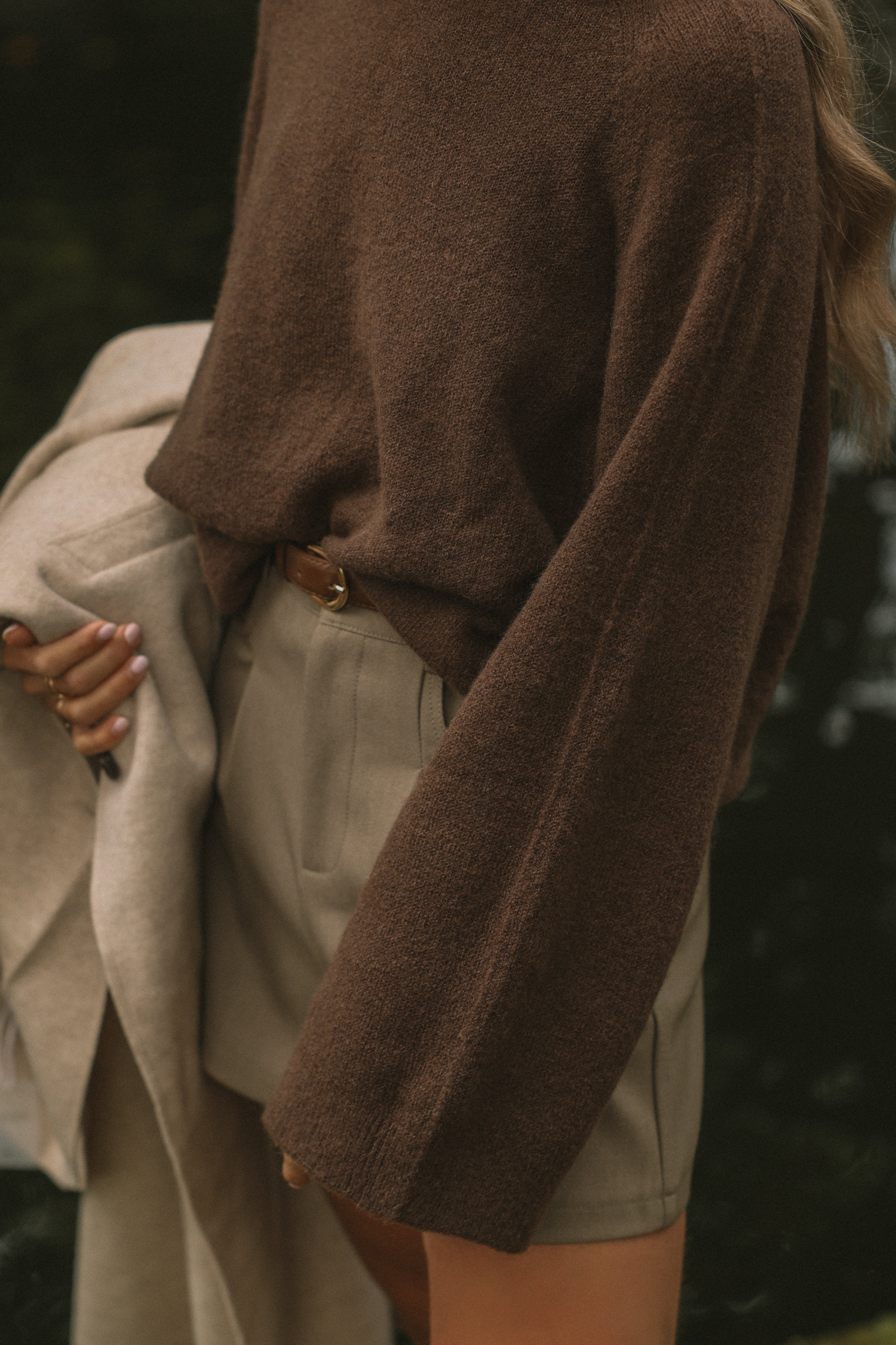 WIDE SLEEVE SARAH KNIT CHOCO