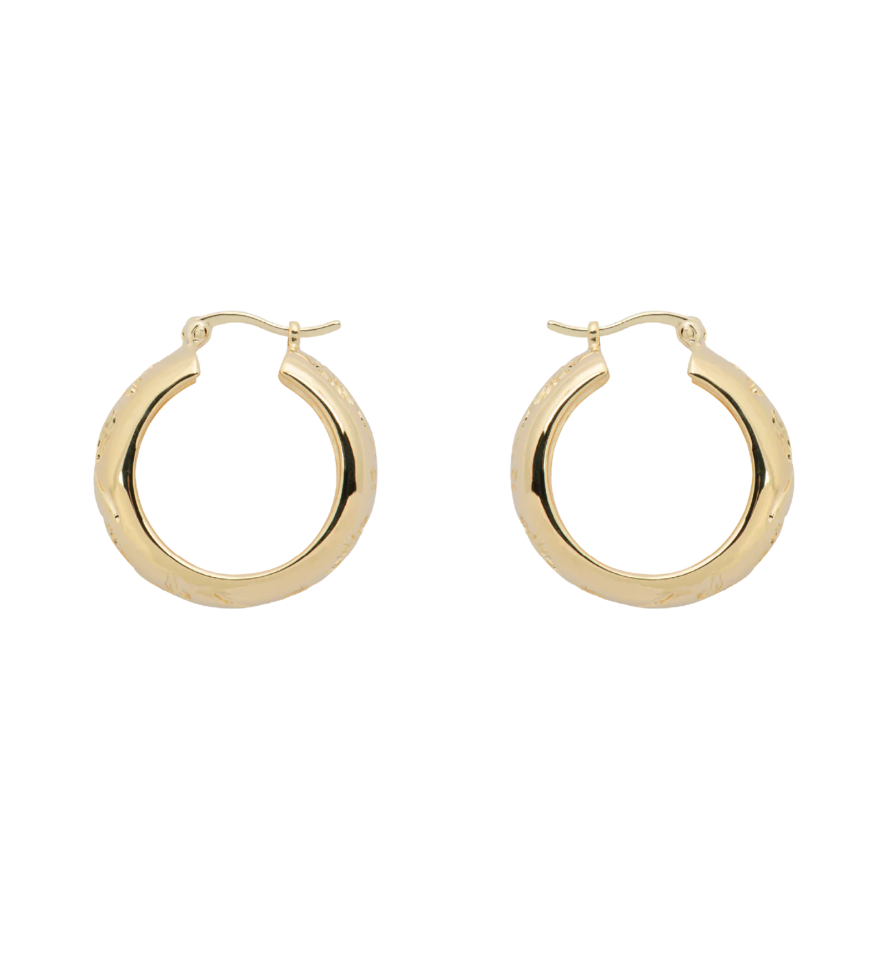 FLOWER GARLAND STAMPED EARINGS SET OF 2