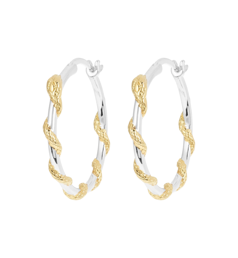 Big Twisting Serpent Hoop Earrings