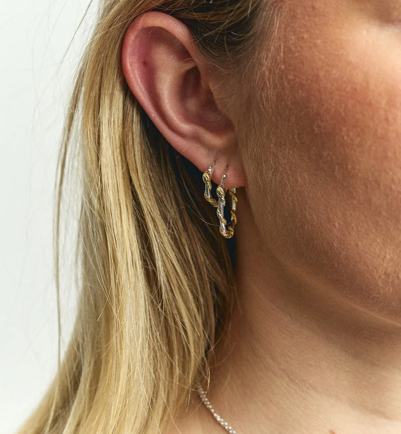 Small Twisting Serpent Hoop Earrings
