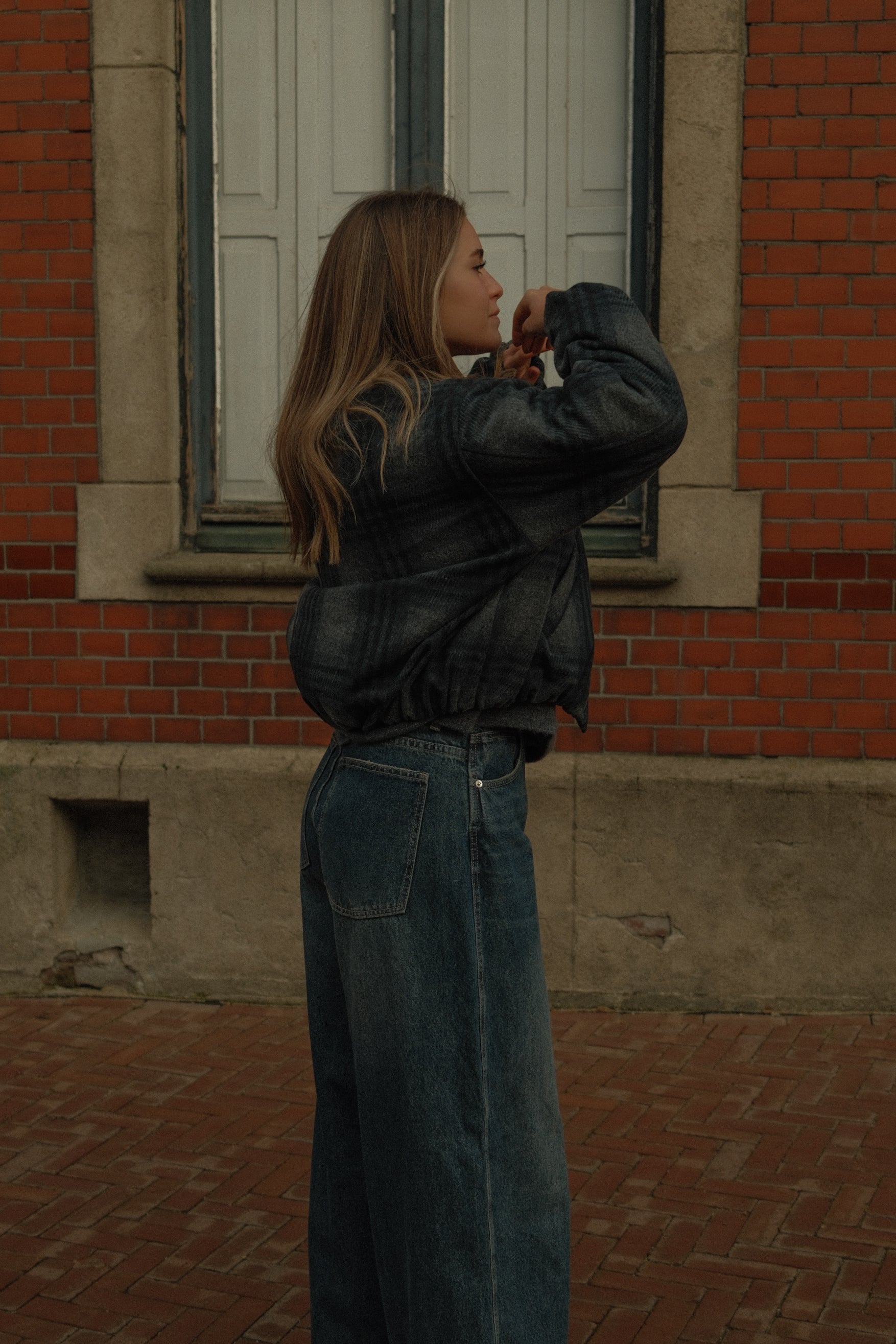 BOMBER CHECKED GREY/NAVY