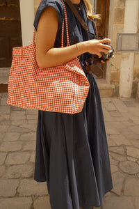 CHECKED MENORCA BAG RED
