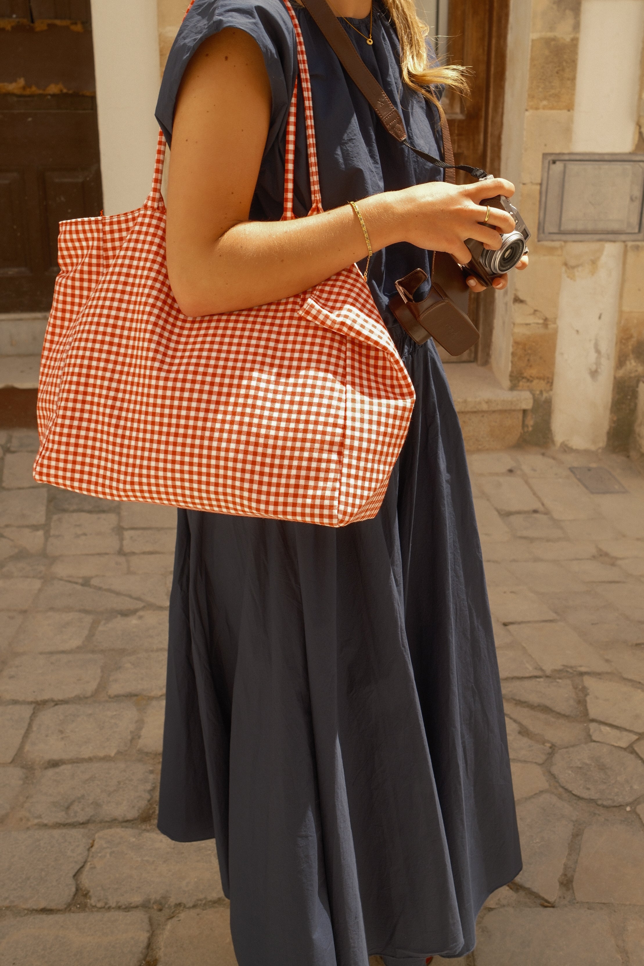 CHECKED MENORCA BAG RED