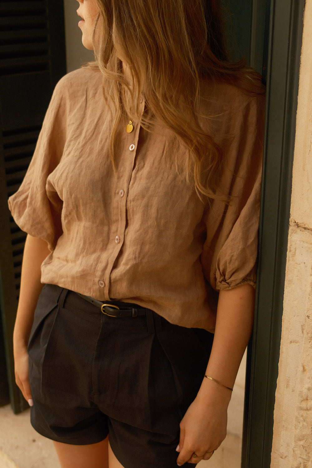 100% LINNEN JUNA SHIRT TAUPE