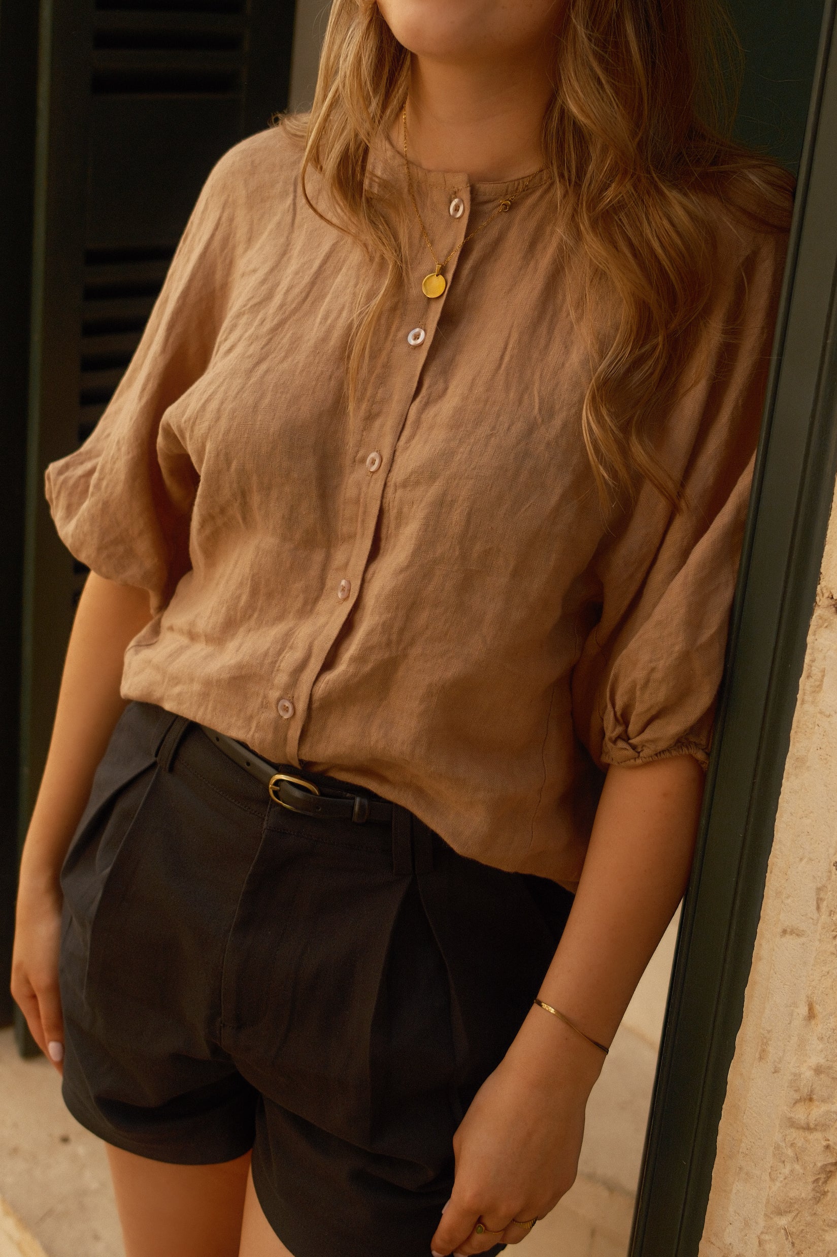 100% LINNEN JUNA SHIRT TAUPE