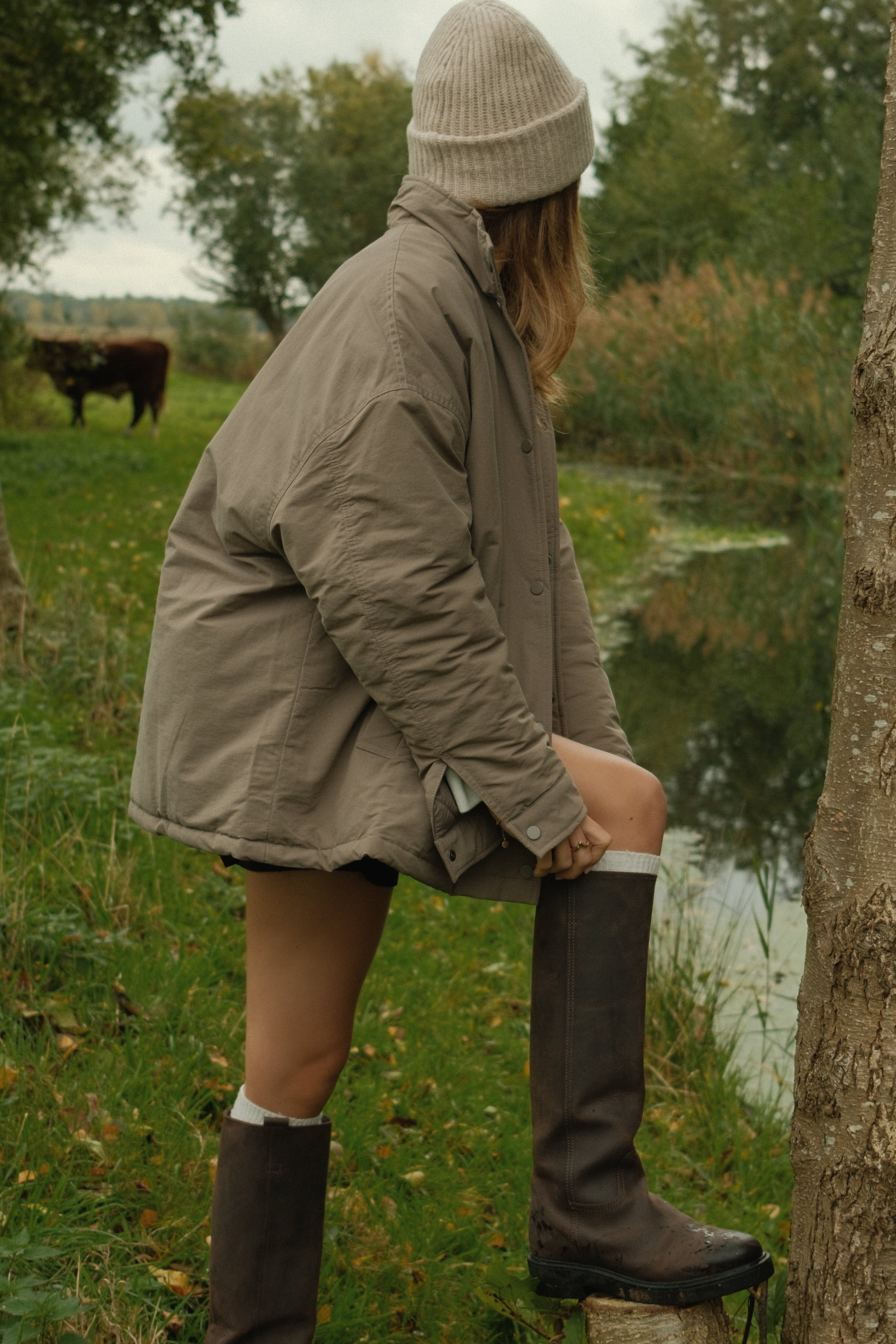 THE HARRIS PUFFER COAT TAUPE