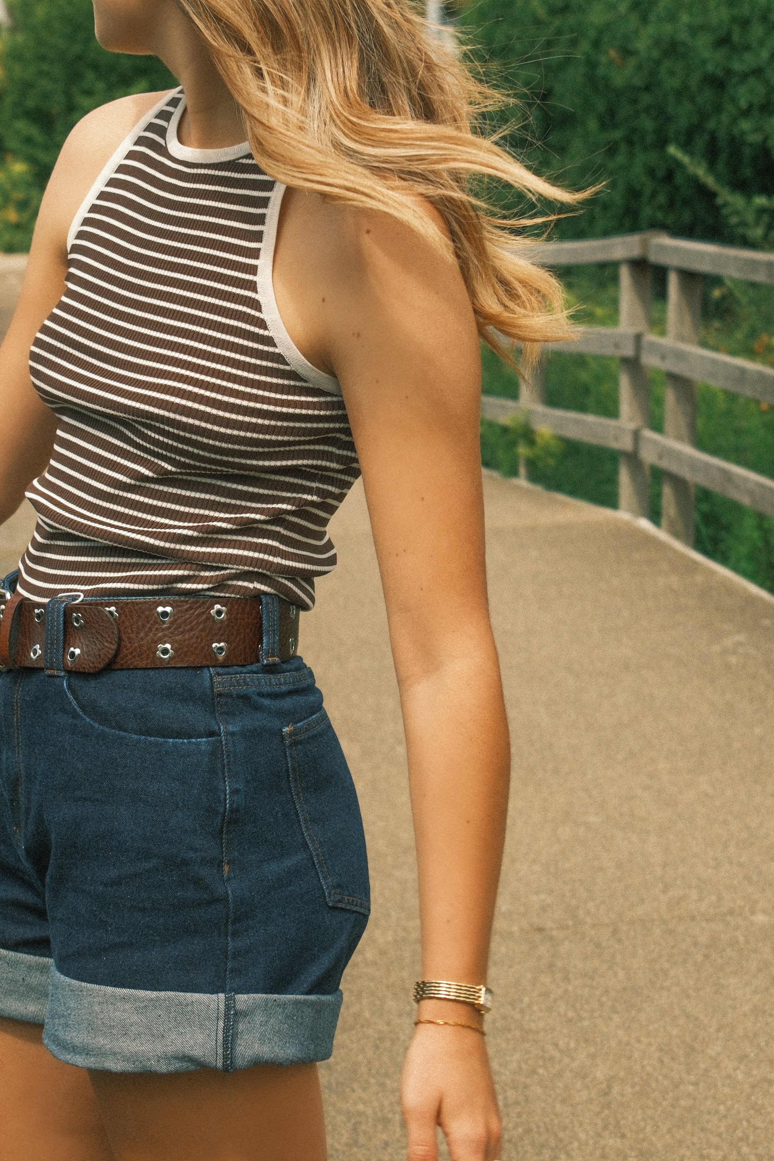 BABY TANKTOP STRIPED BROWN