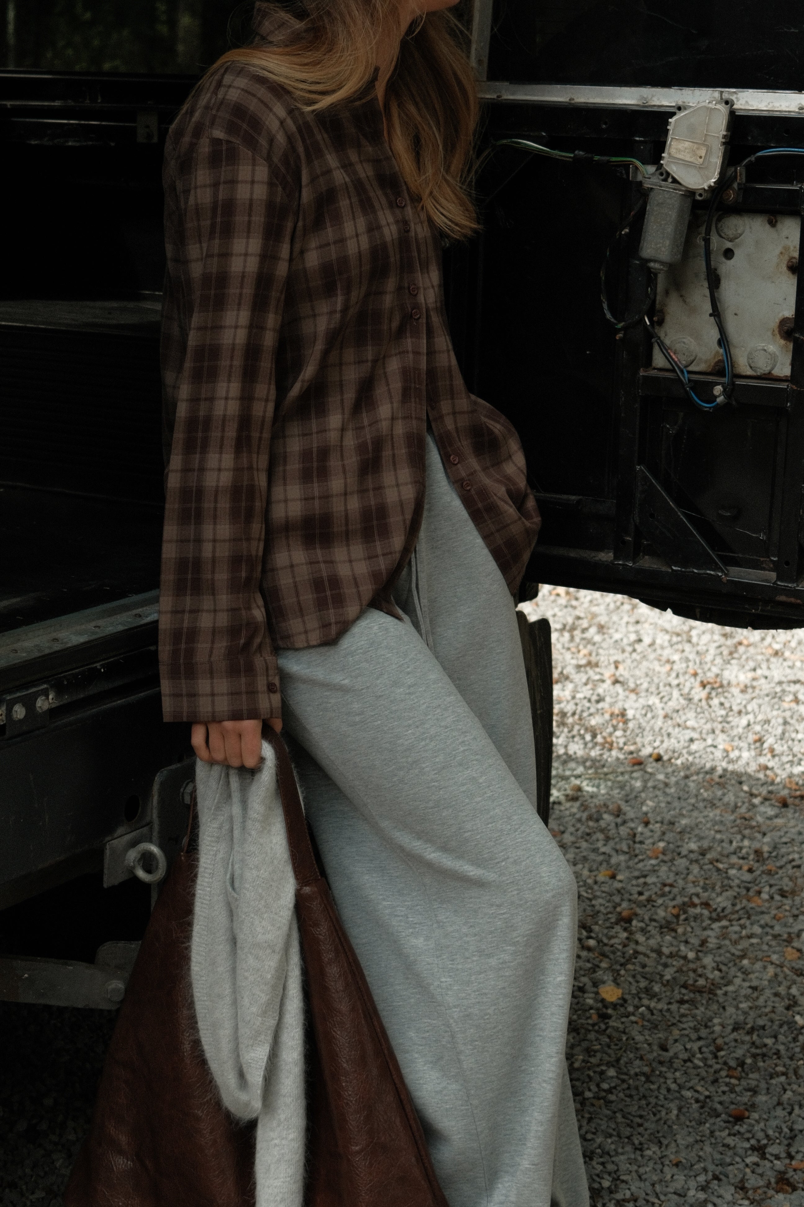 THE JULIETTE CHECKED BLOUSE BROWN