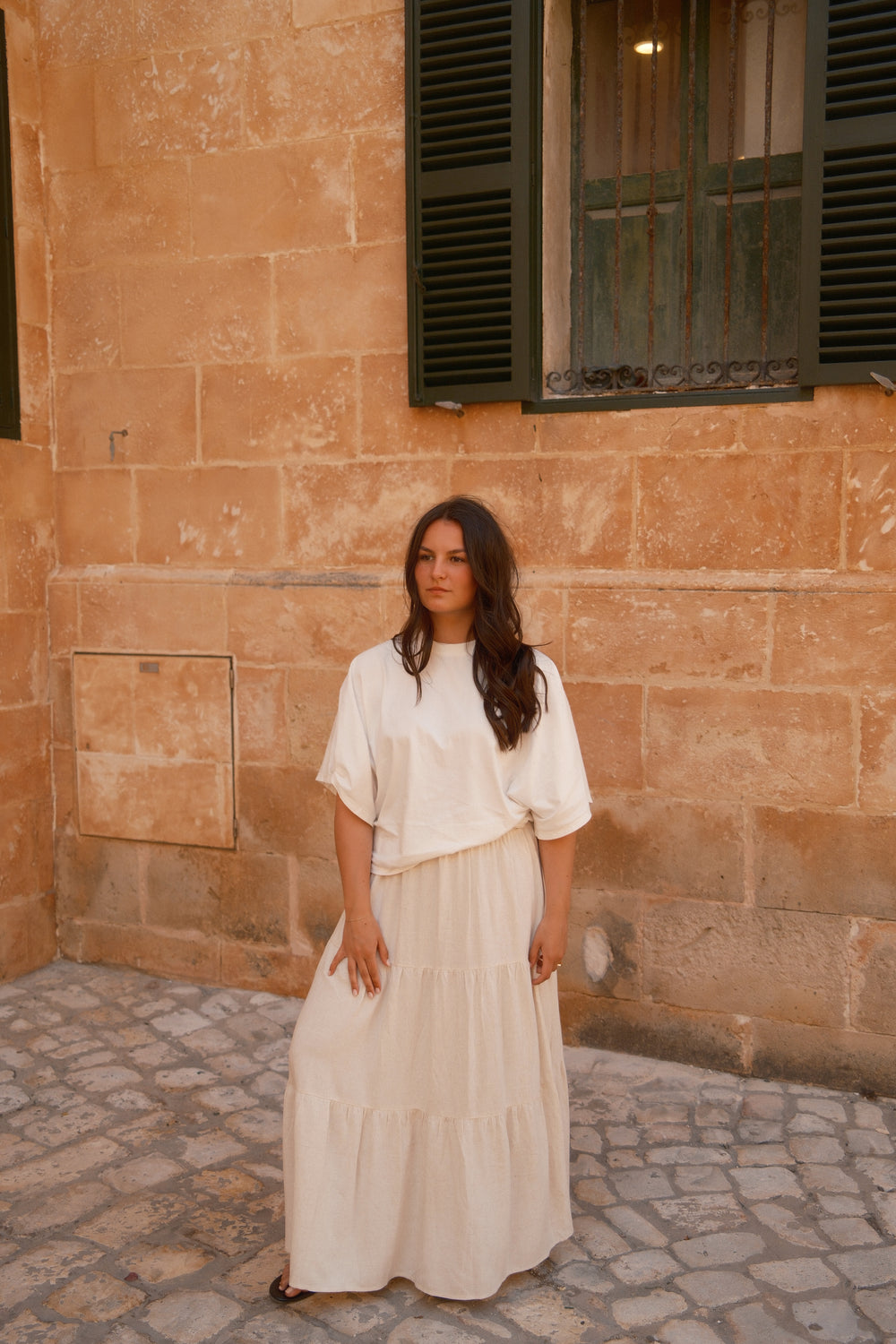 MEGGY MAXI SKIRT OFF-WHITE