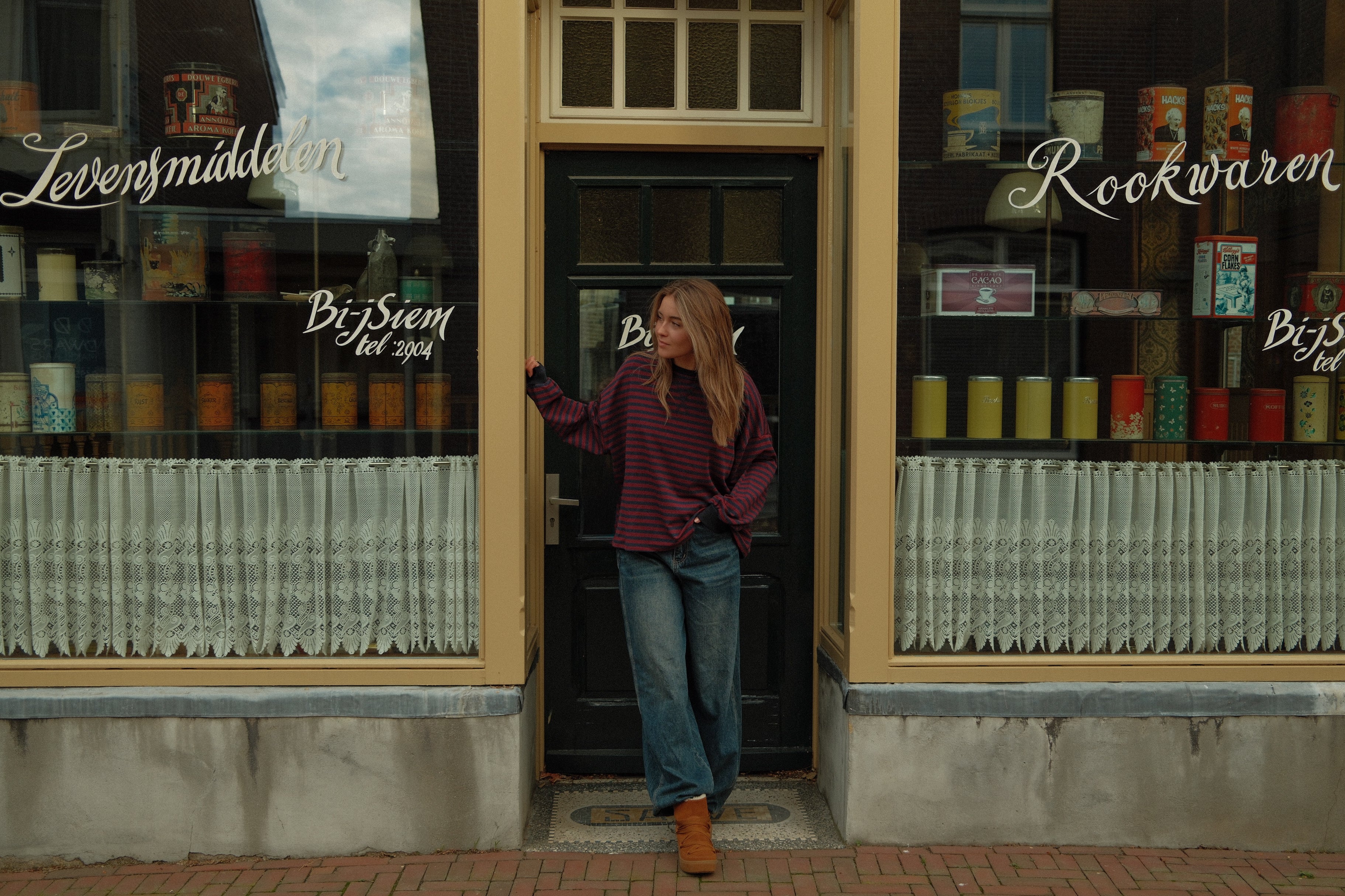 MEES SWEATER BORDEAUX/NAVY