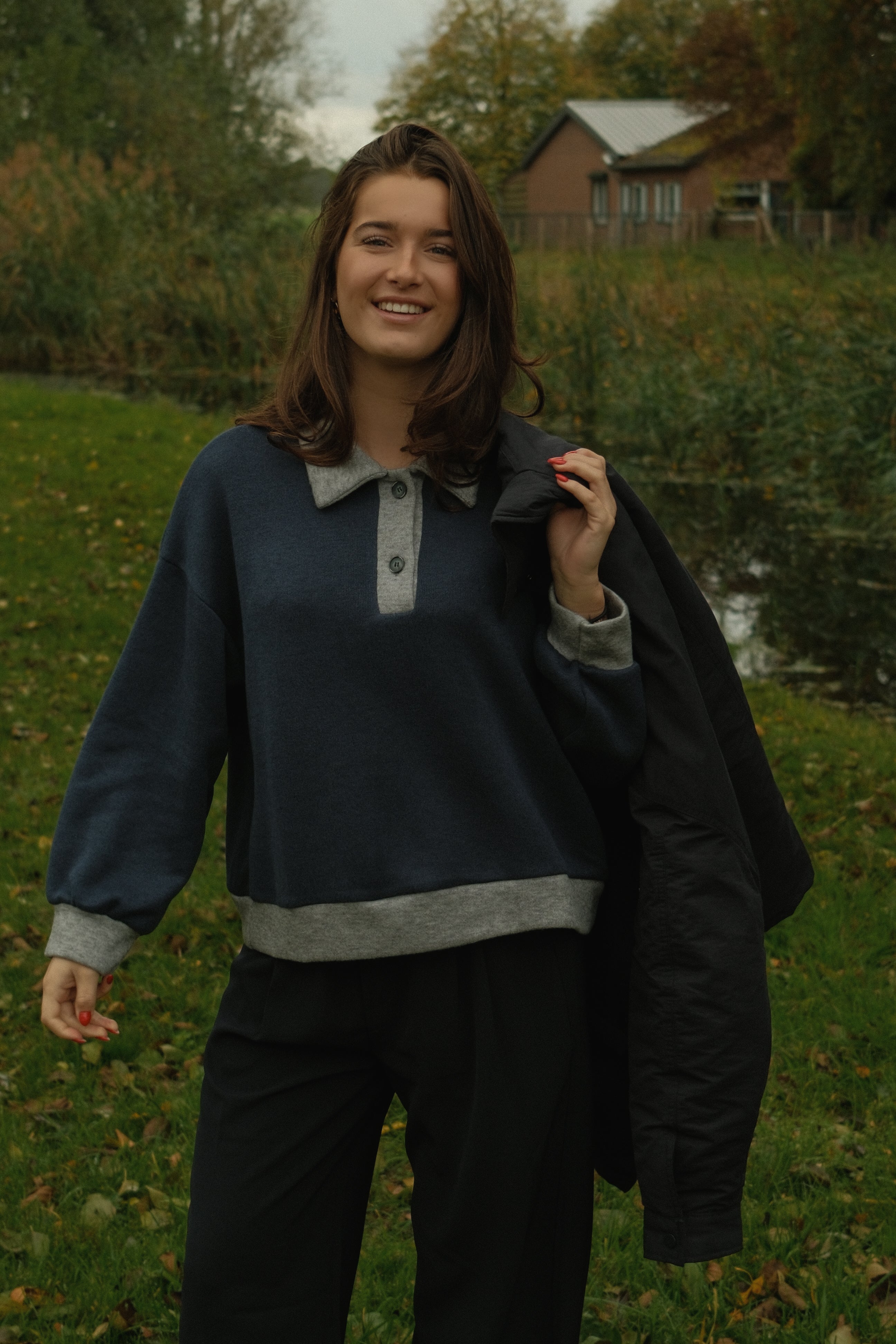 CLUBHOUSE POLO NAVY/GREY