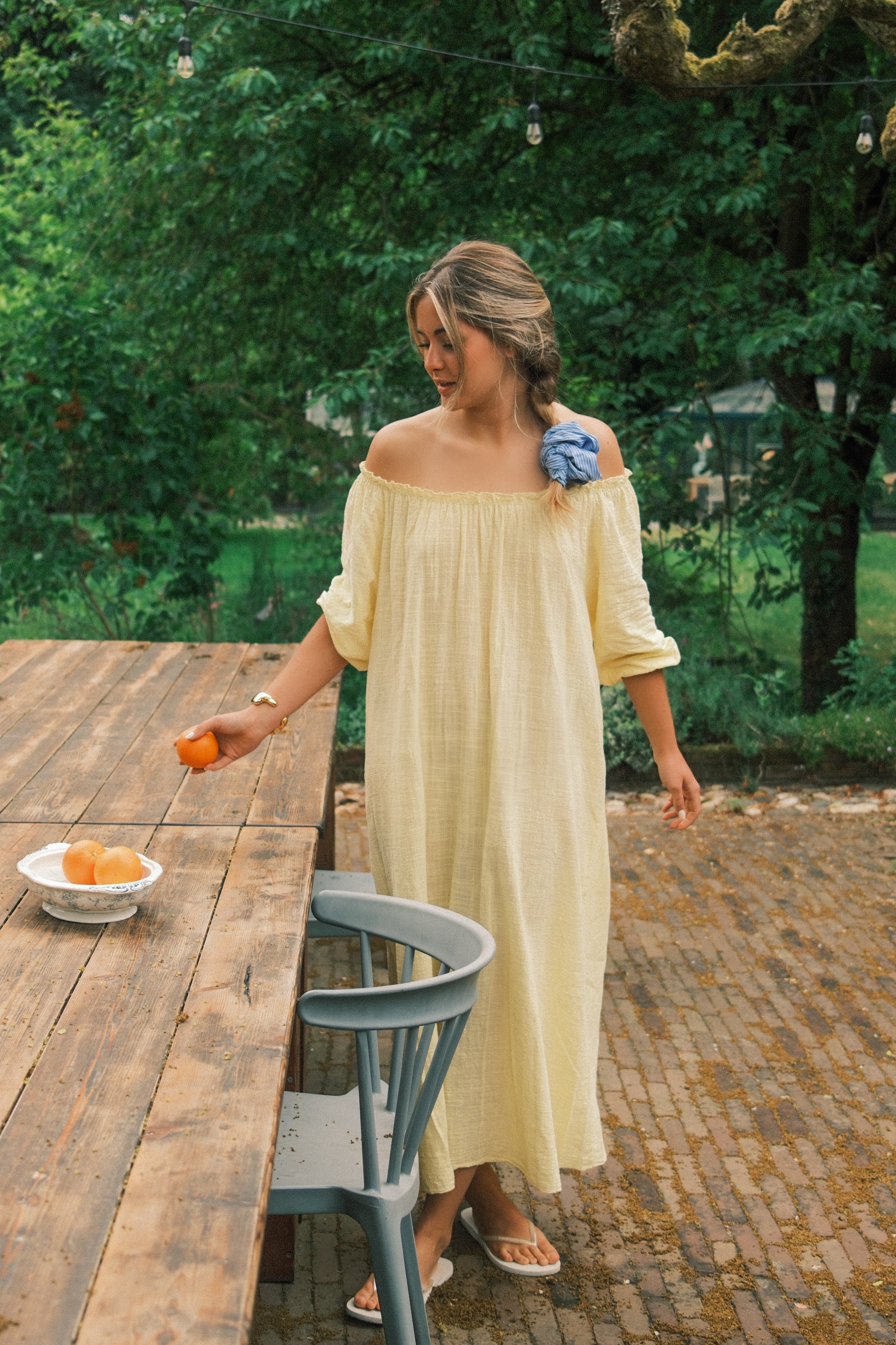 OFF-SHOULDER LUNA DRESS YELLOW