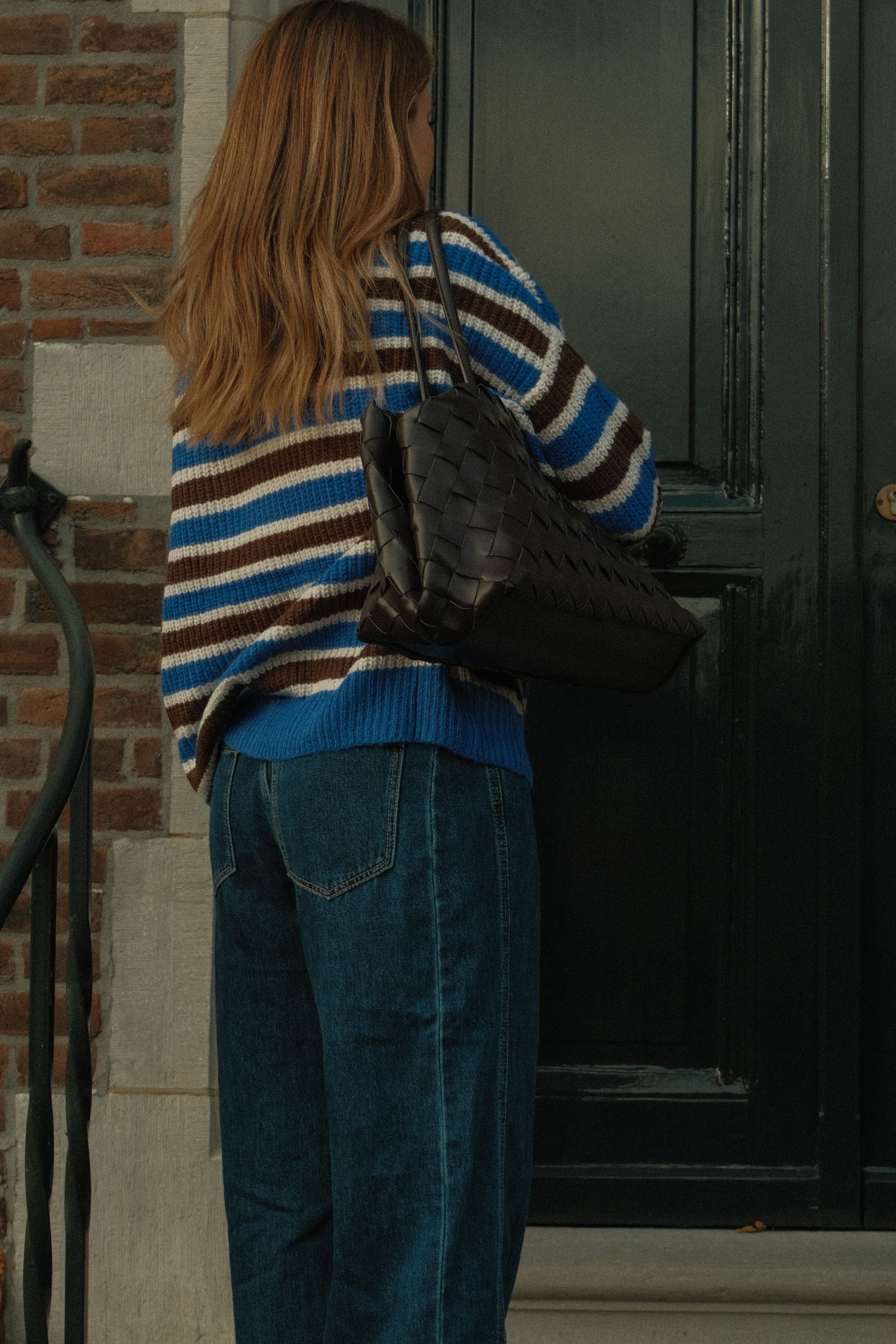 POLOKNIT STRIPED BLUE/CHOCO