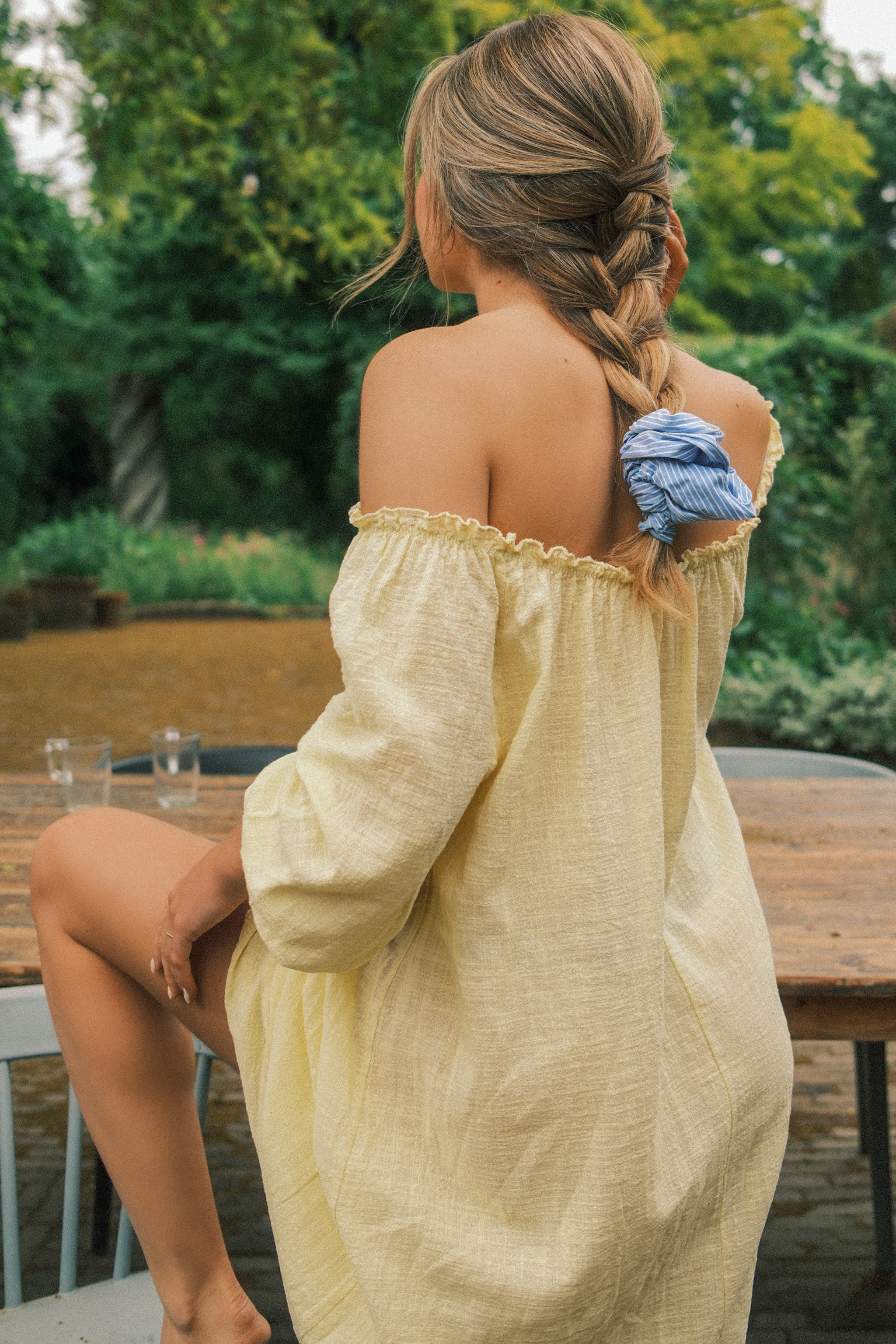 OFF-SHOULDER LUNA DRESS YELLOW