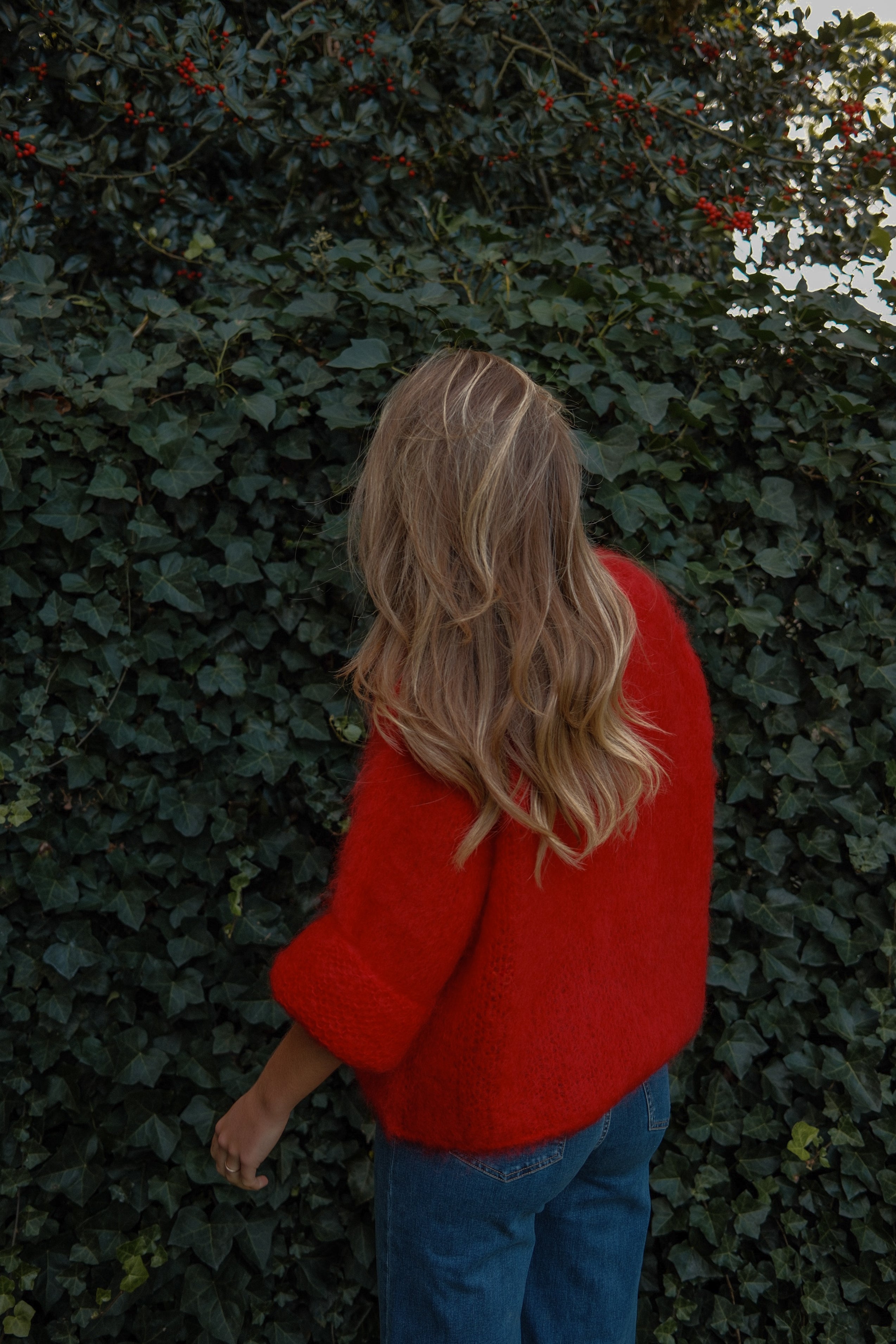 THE MOHAIR CLOUD KNIT RED