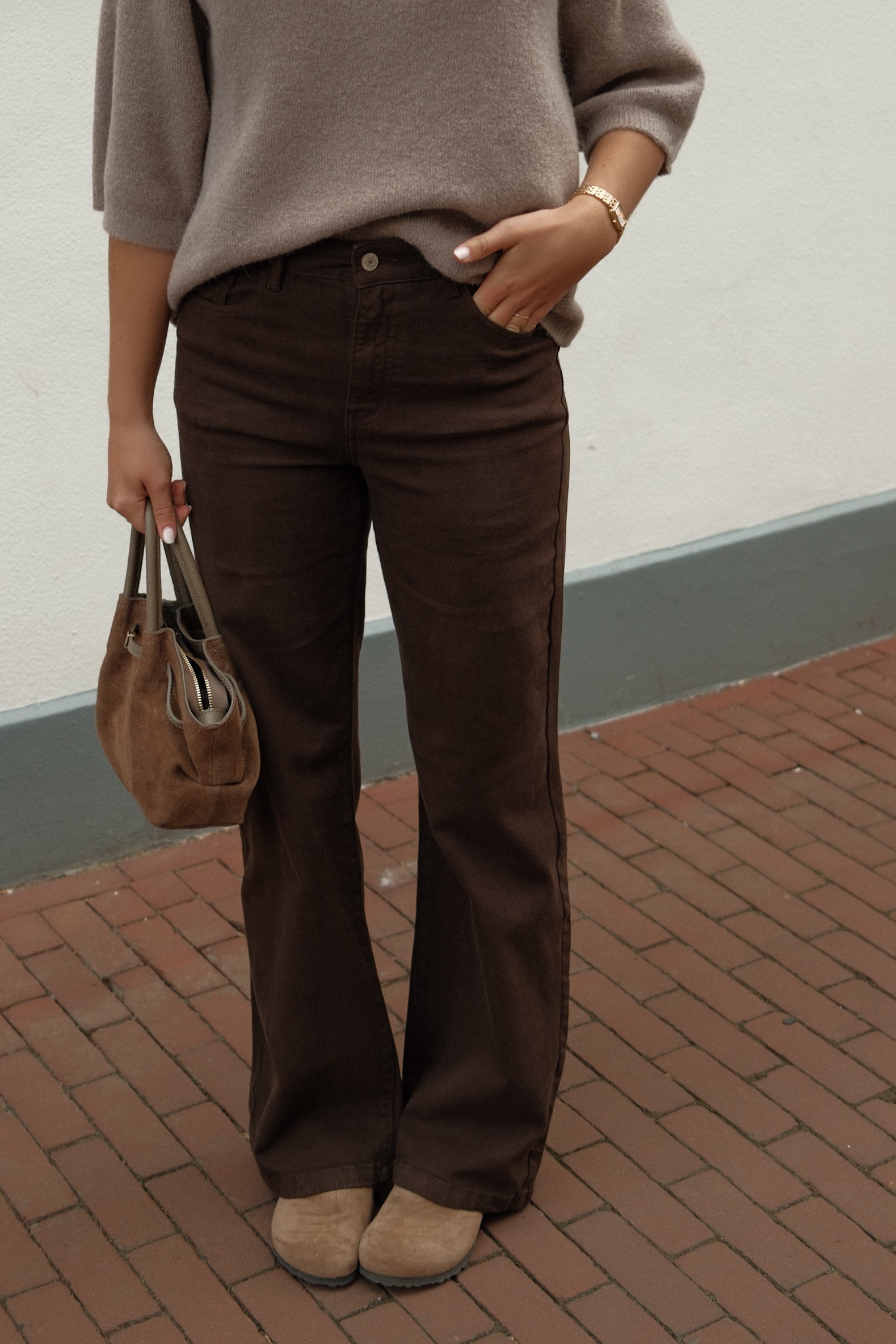 FULL LENGHT WIDE JEANS CHOCO