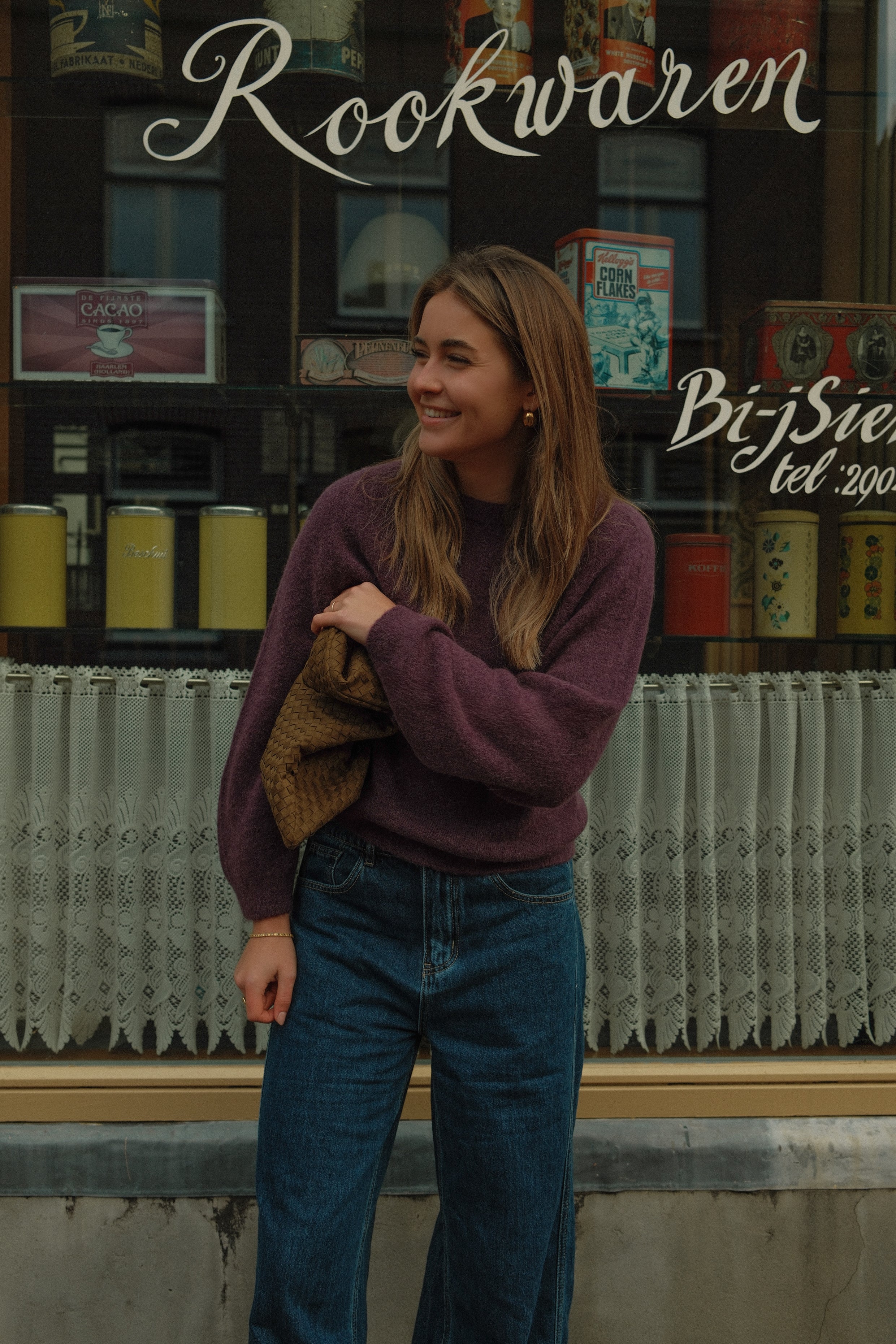 WIDE SLEEVE SARAH KNIT AUBERGINE