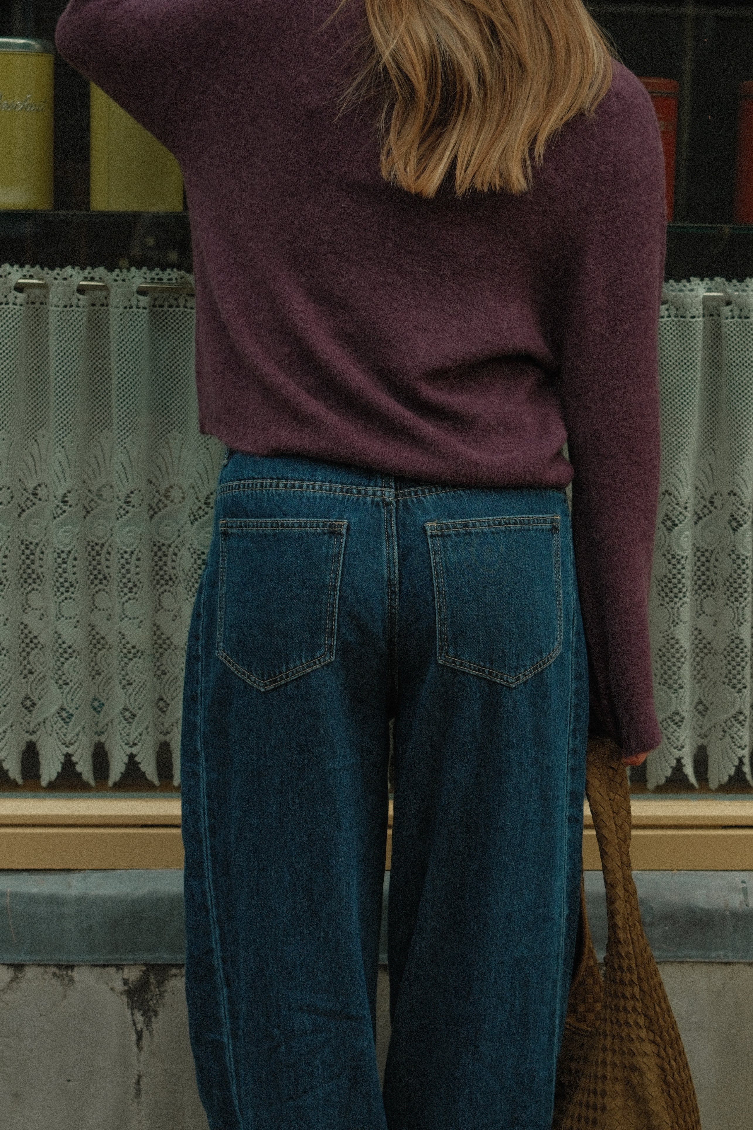 WIDE SLEEVE SARAH KNIT AUBERGINE