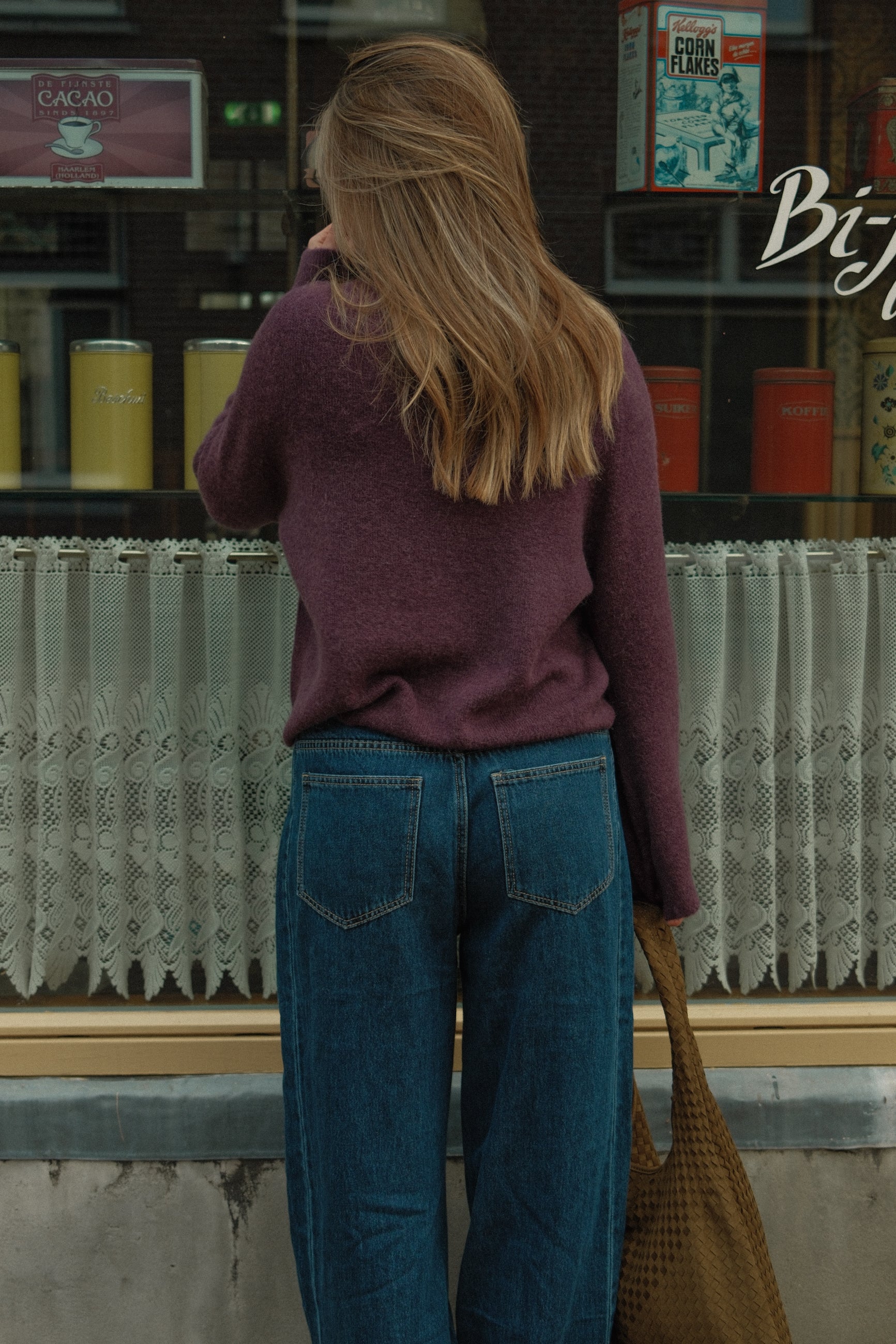 WIDE SLEEVE SARAH KNIT AUBERGINE