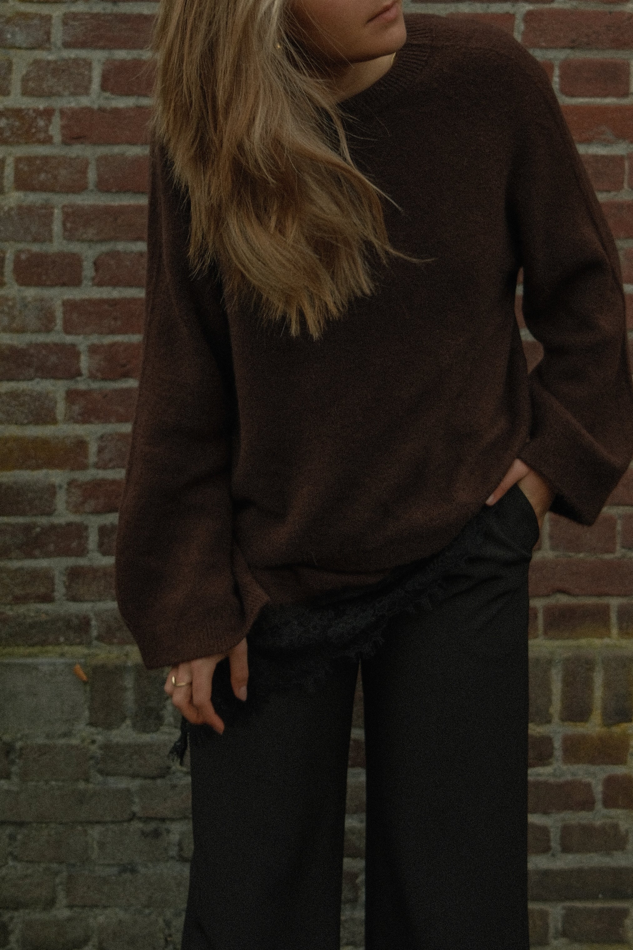 WIDE SLEEVE SARAH KNIT CHOCO