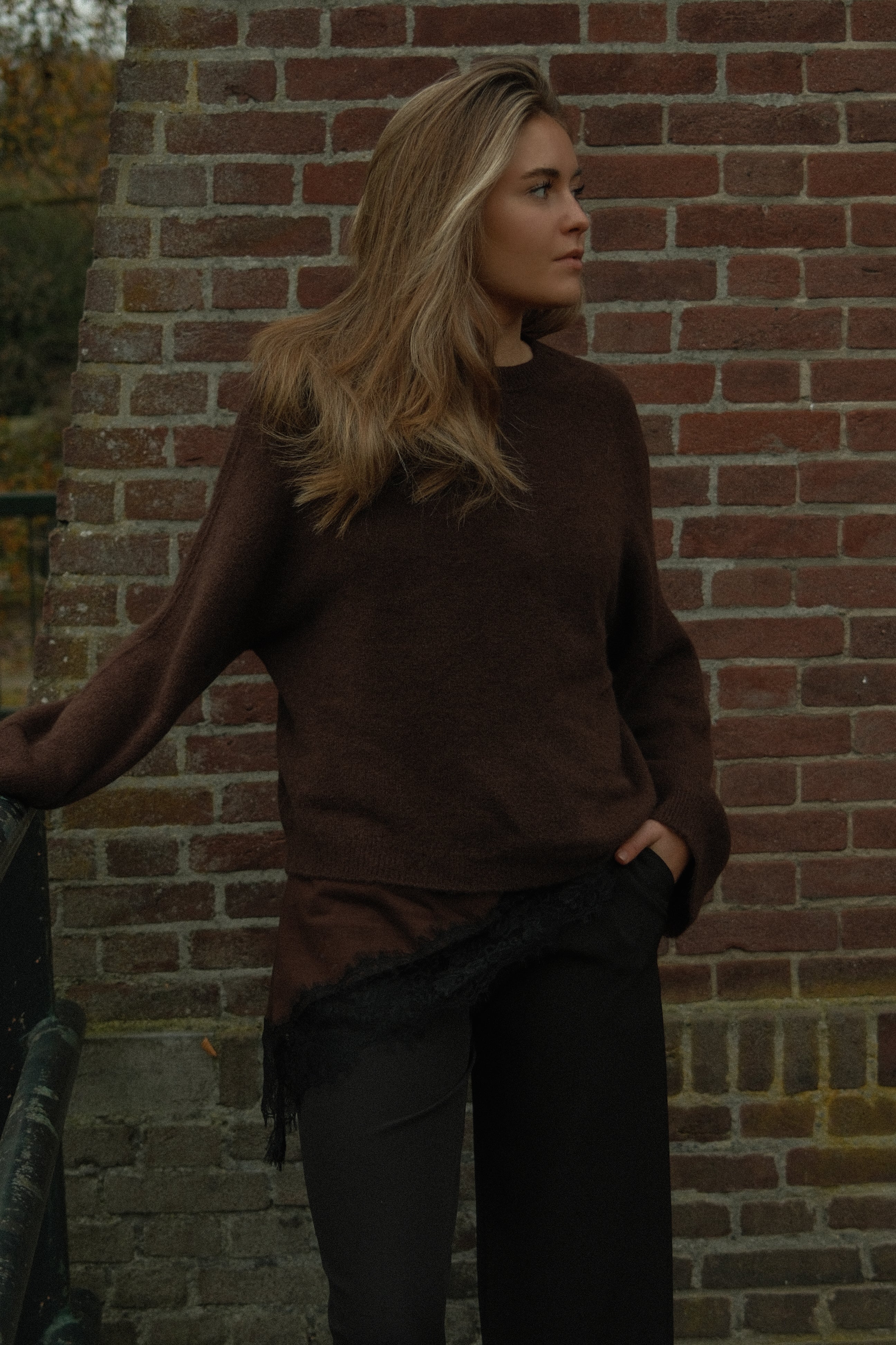 WIDE SLEEVE SARAH KNIT CHOCO