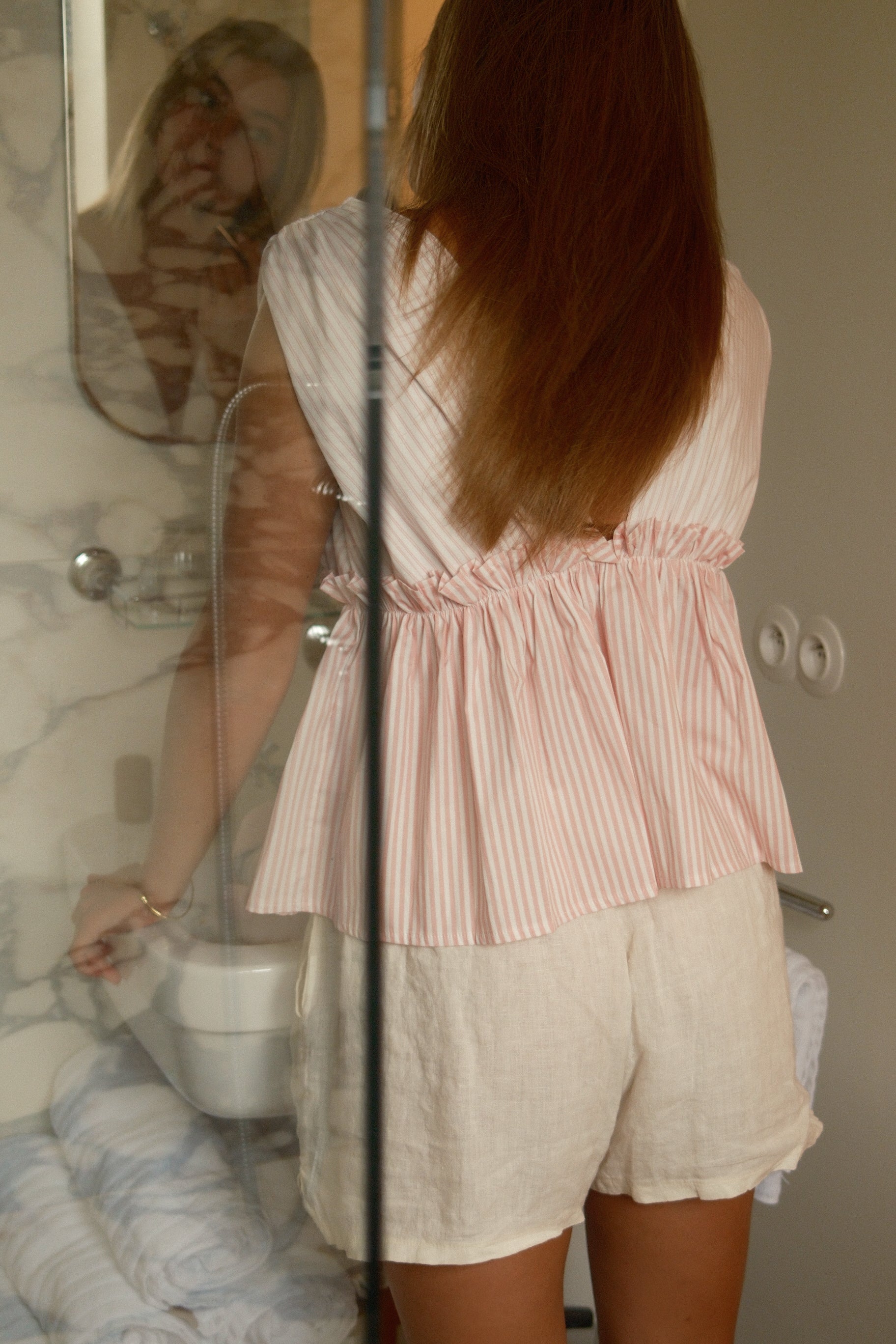 MIA STRIPED TOP PINK