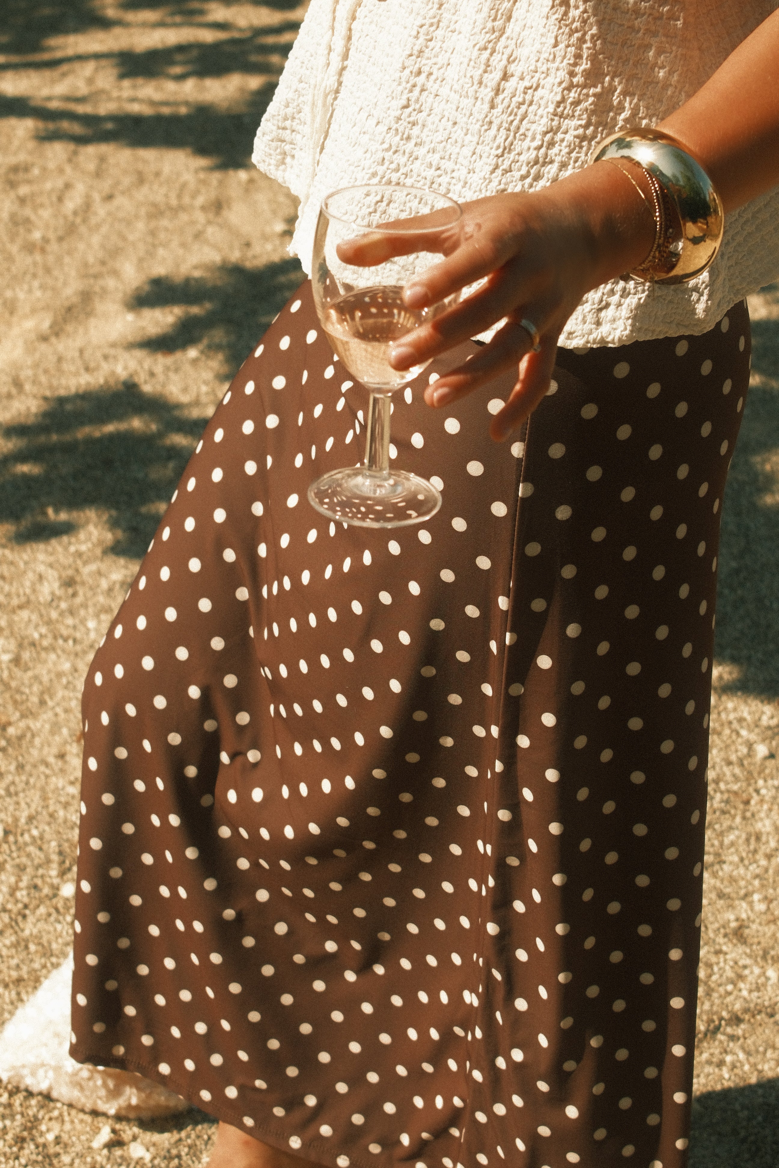 HAZEL POLKADOT SKIRT CHOCO