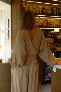 COTTON WRAP TOP CAMEL