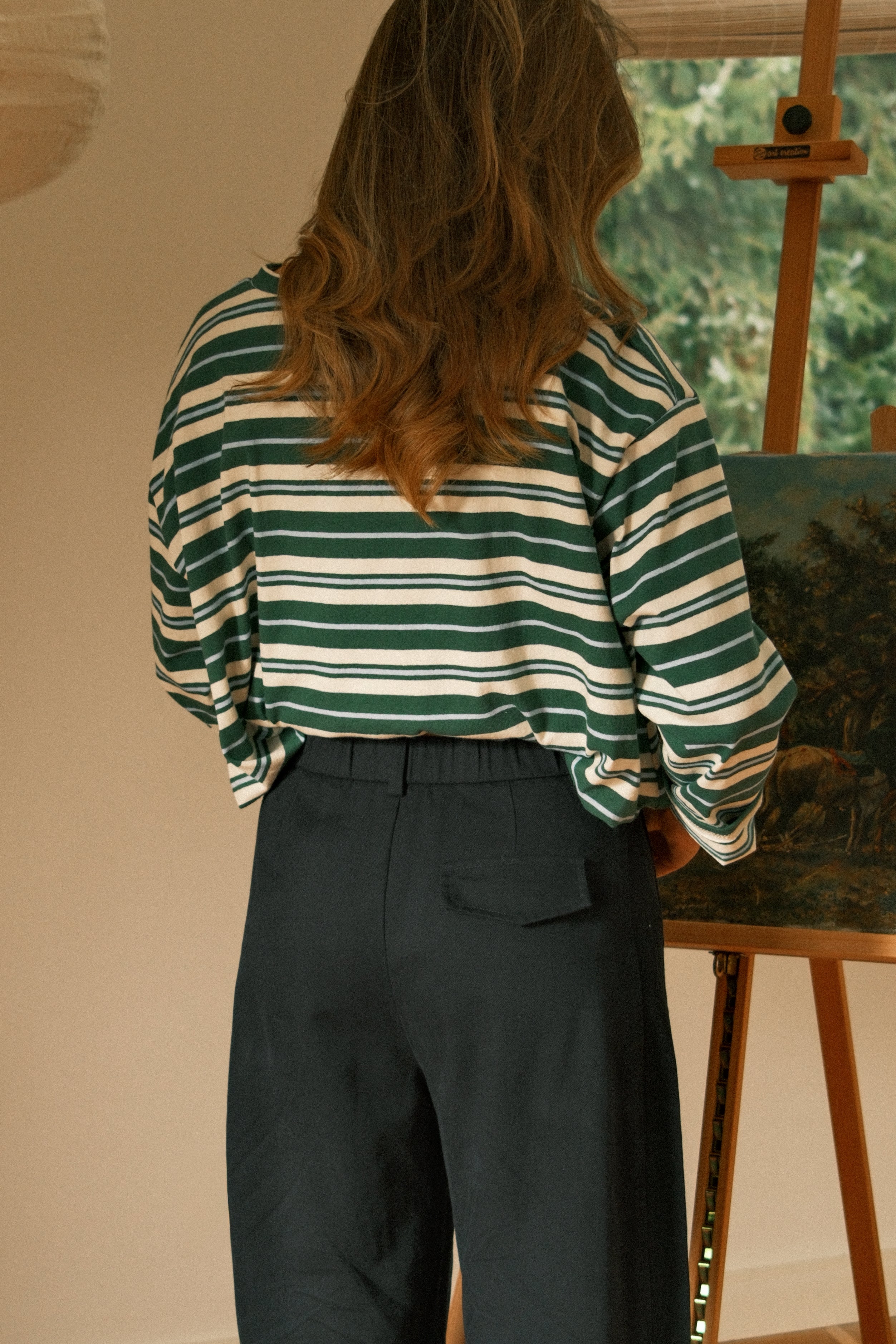 COTTON BALLOON PANTS NAVY