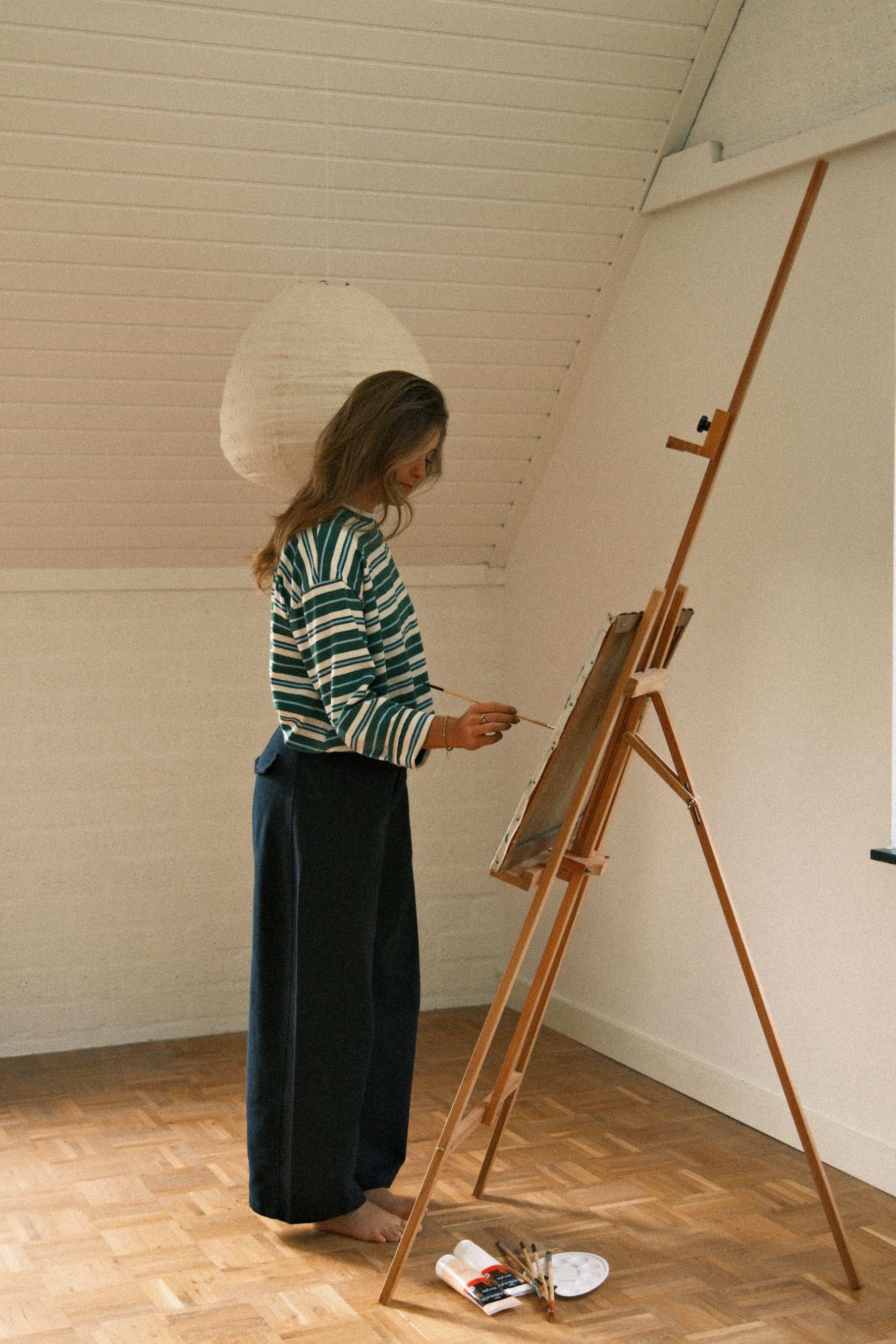 COTTON BALLOON PANTS NAVY