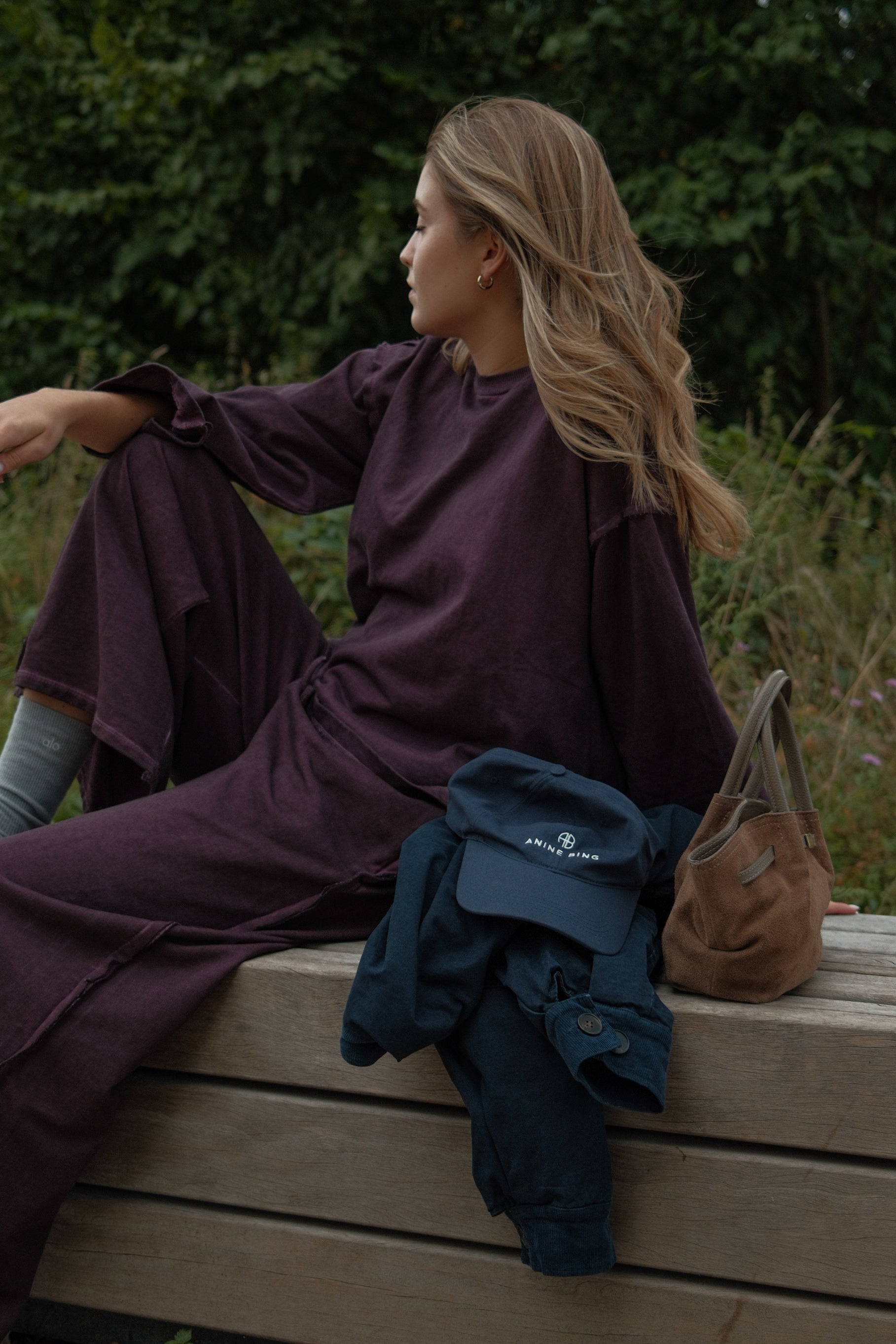 VINTAGE WASHED PANTS PURPLE (SET)