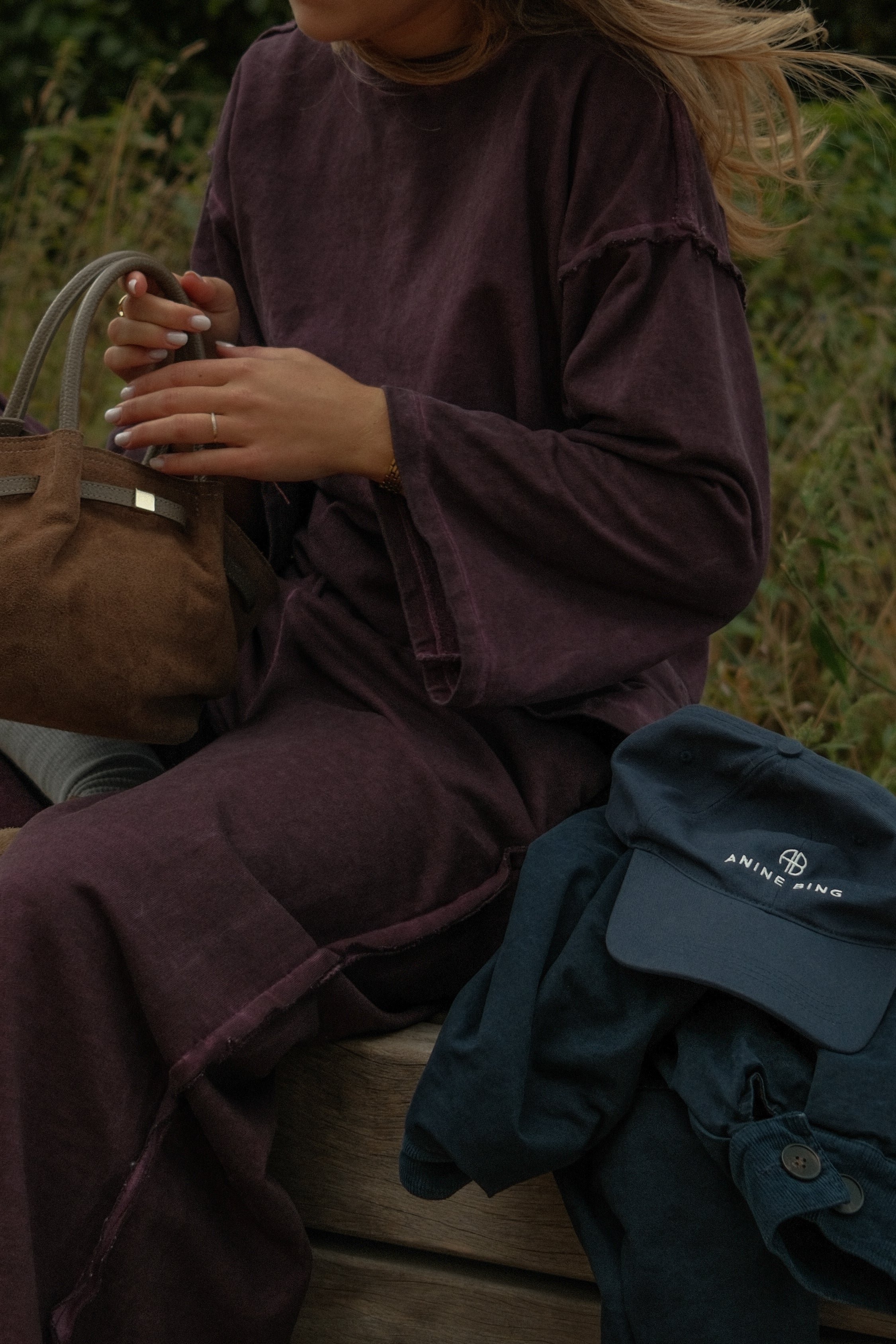 VINTAGE WASHED PANTS PURPLE (SET)