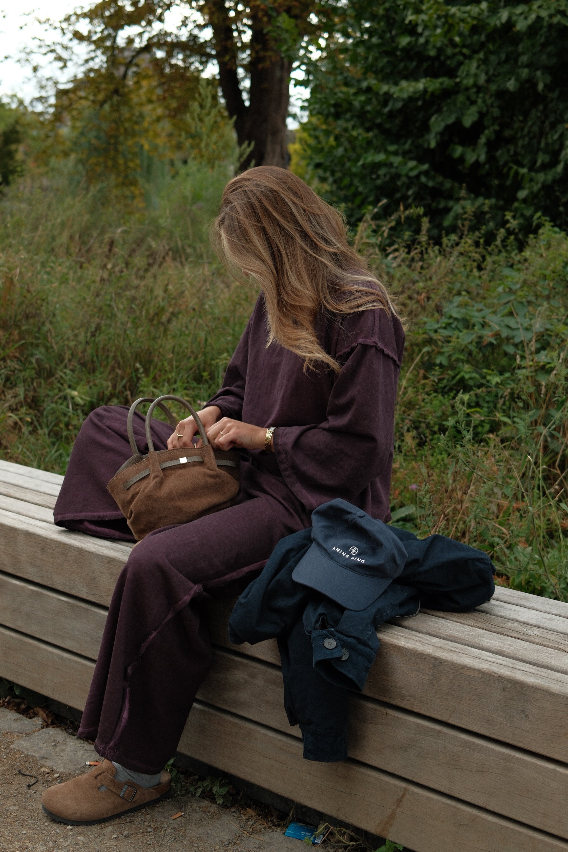 VINTAGE WASHED PANTS PURPLE (SET)