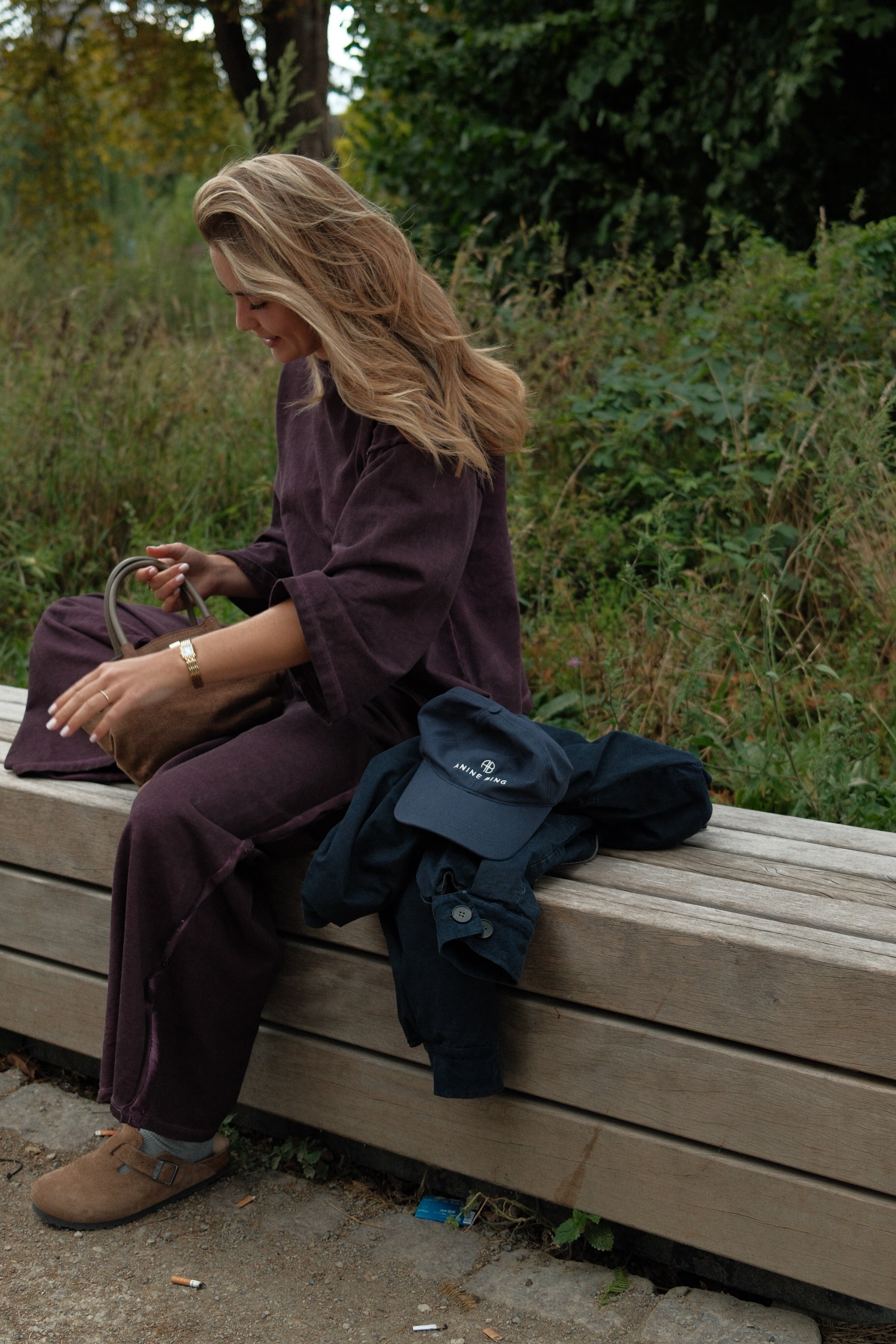 VINTAGE WASHED PANTS PURPLE (SET)