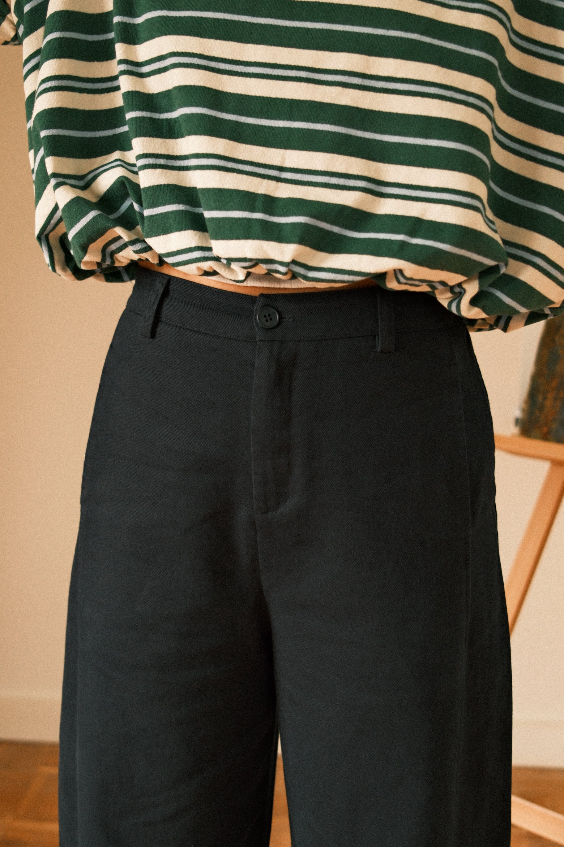 COTTON BALLOON PANTS NAVY