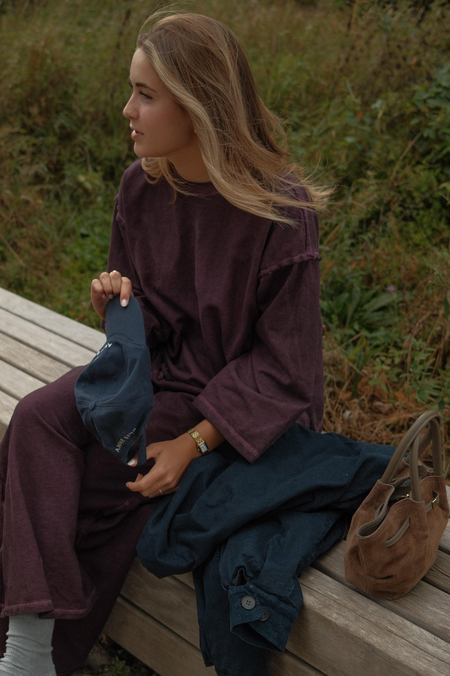 VINTAGE WASHED PANTS PURPLE (SET)