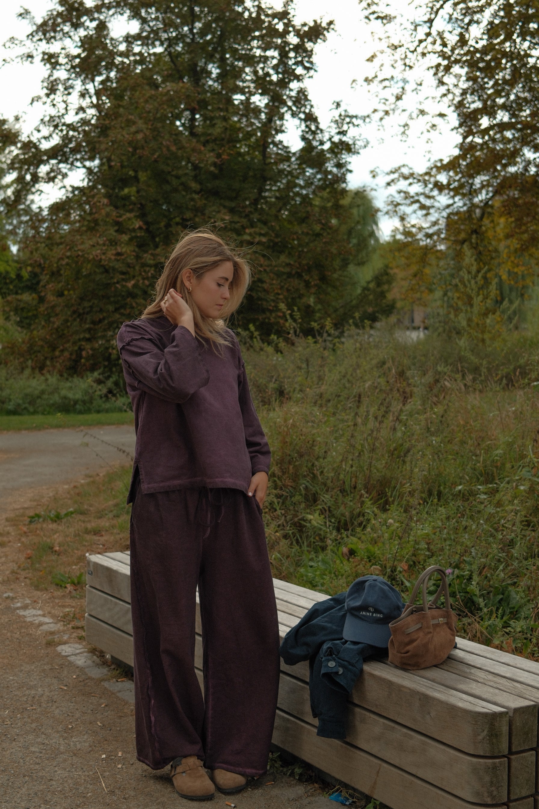 VINTAGE WASHED PANTS PURPLE (SET)