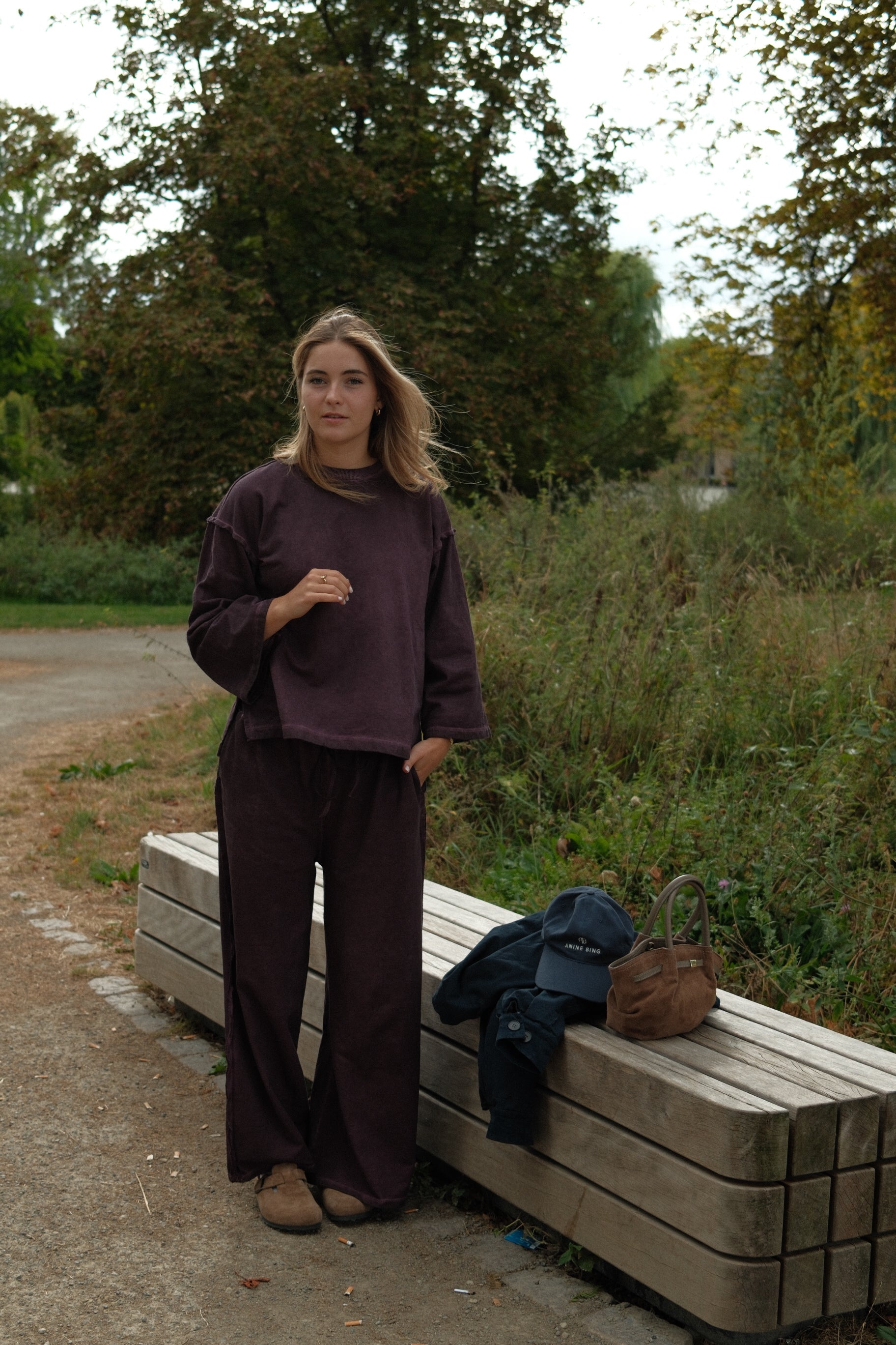 VINTAGE WASHED PANTS PURPLE (SET)