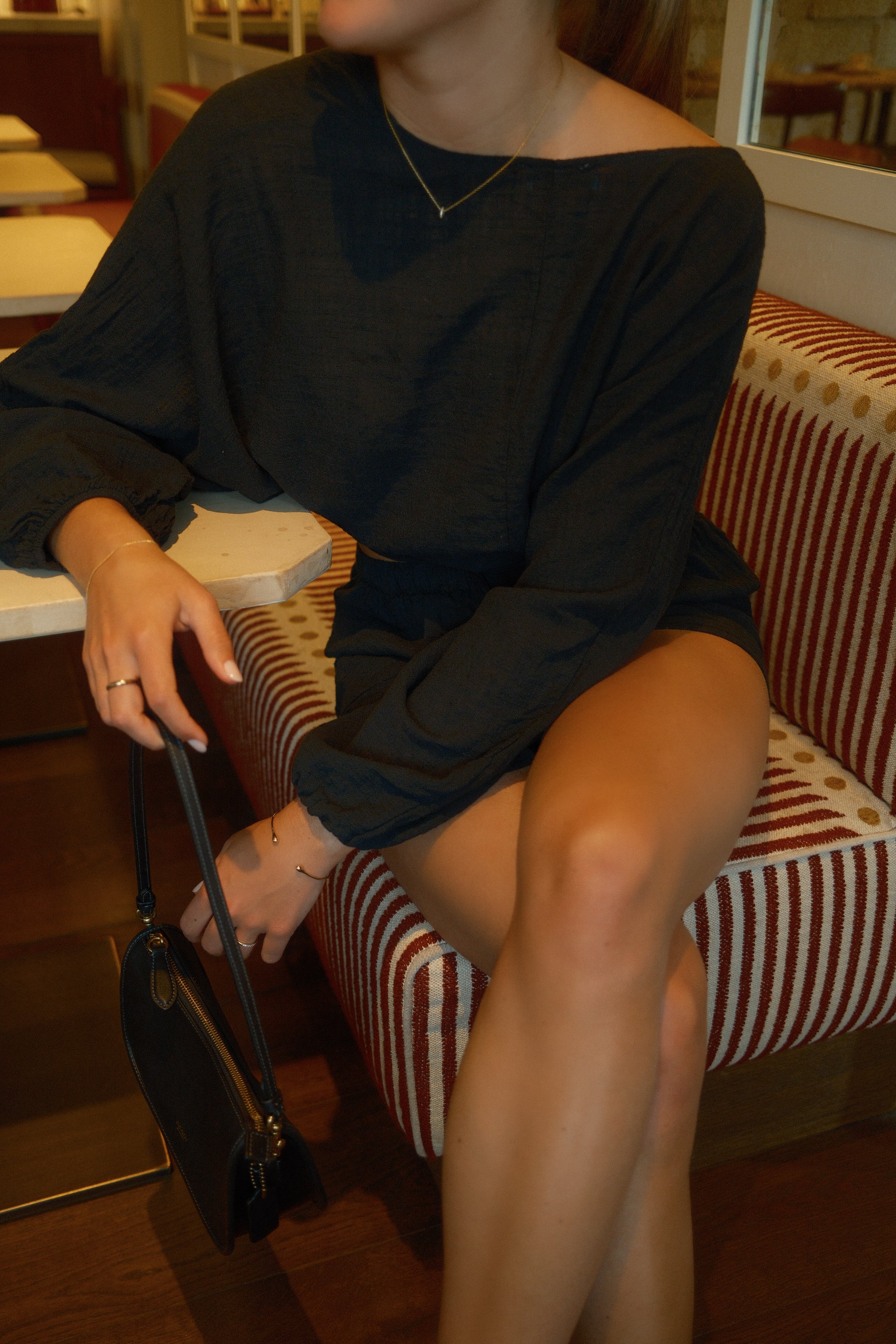 COTTON WRAP TOP BLACK