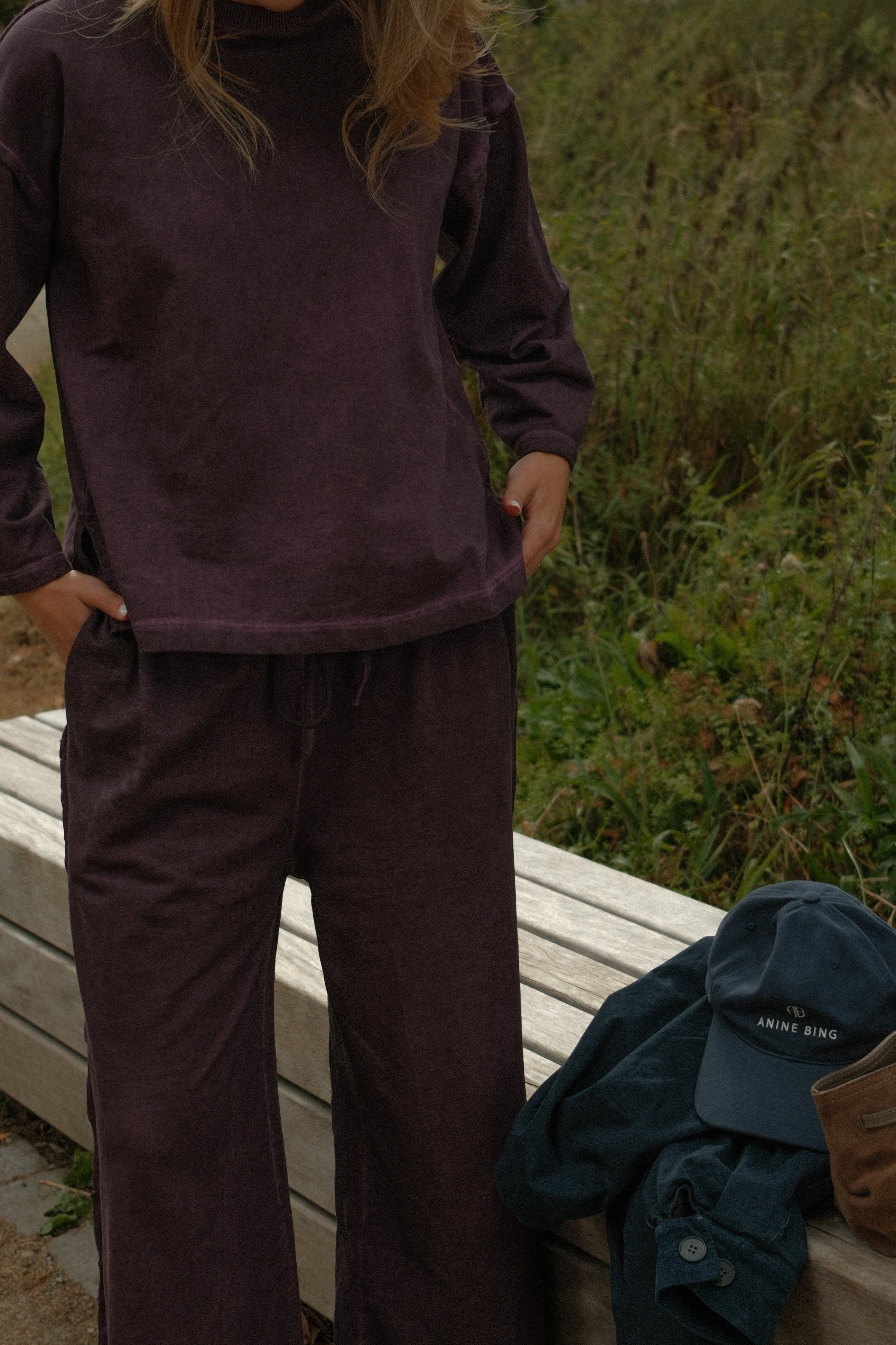 VINTAGE WASHED PANTS PURPLE (SET)