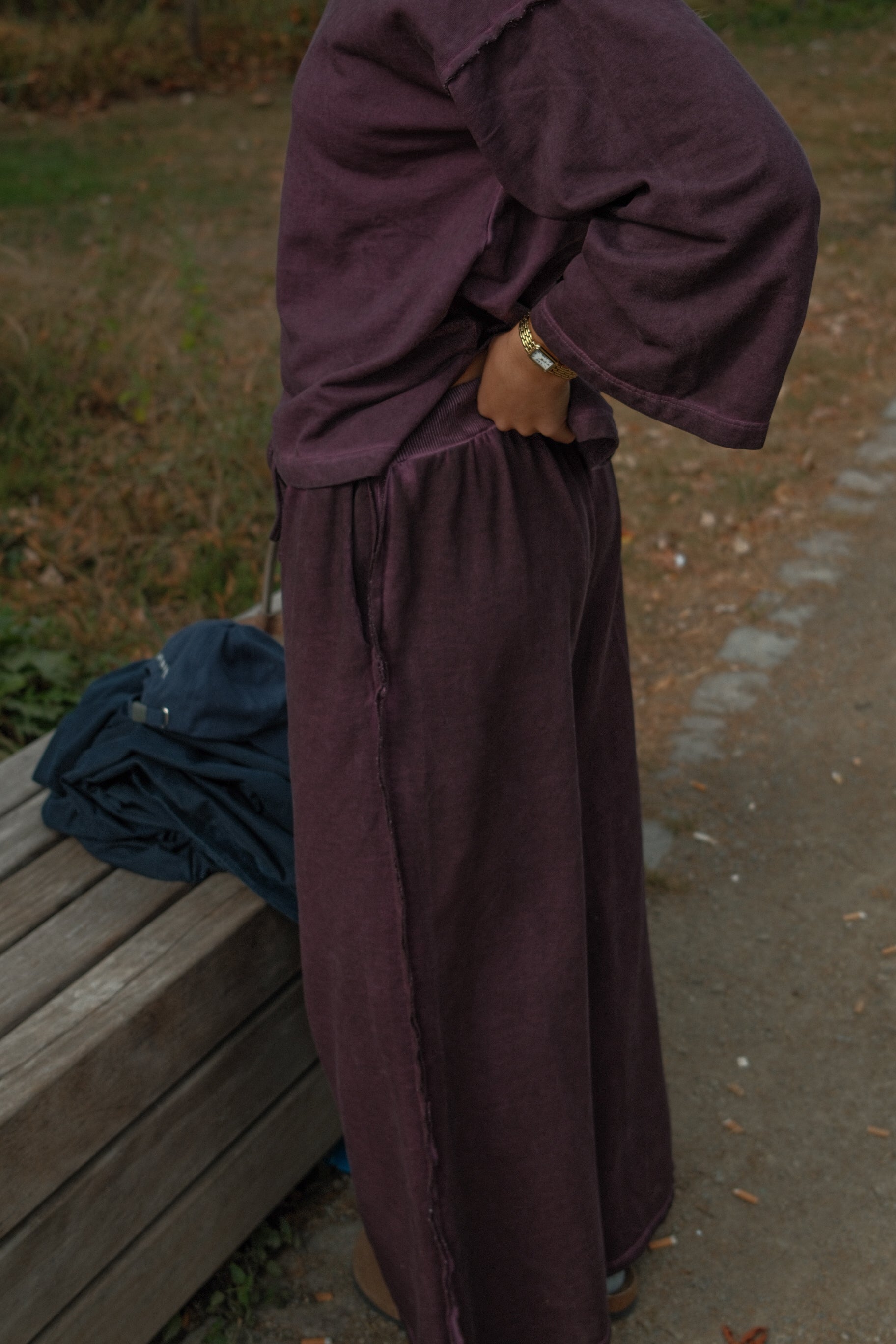 VINTAGE WASHED PANTS PURPLE (SET)