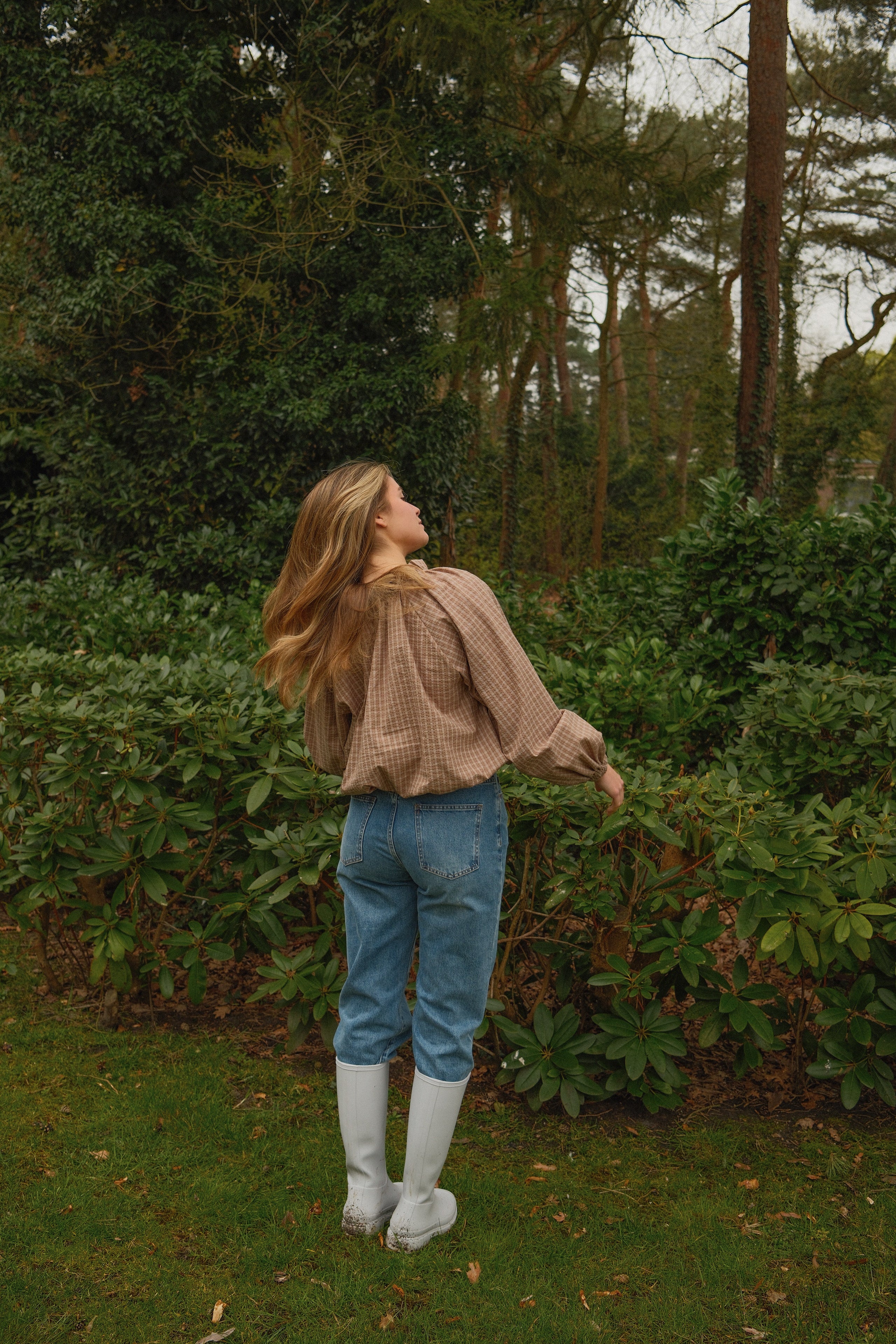 AMÉLIE CHECKED BLOUSE HAZELNUT