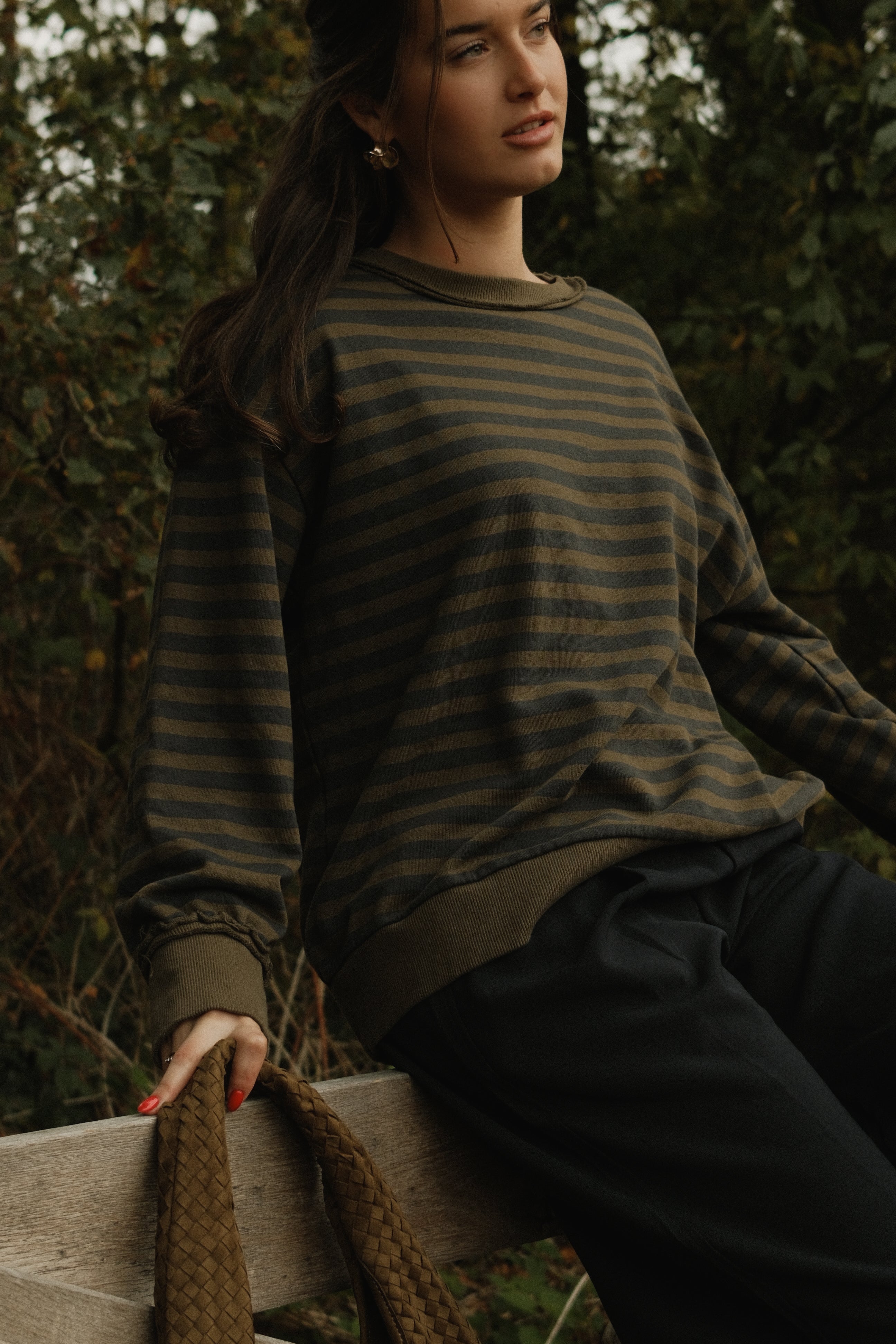 THE RETRO STRIPE SWEATER GREEN