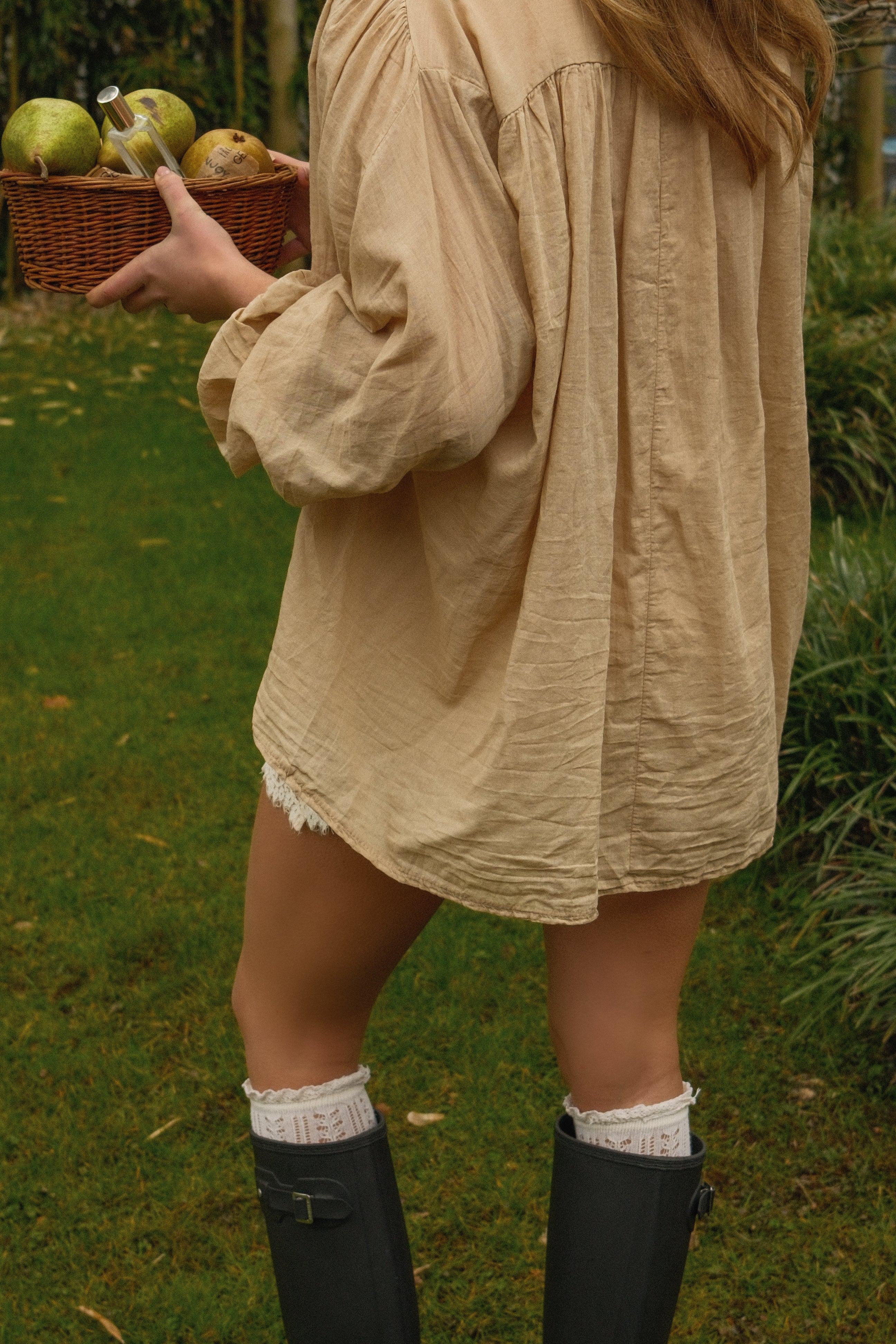 COTTON MAXI BLOUSE CAMEL