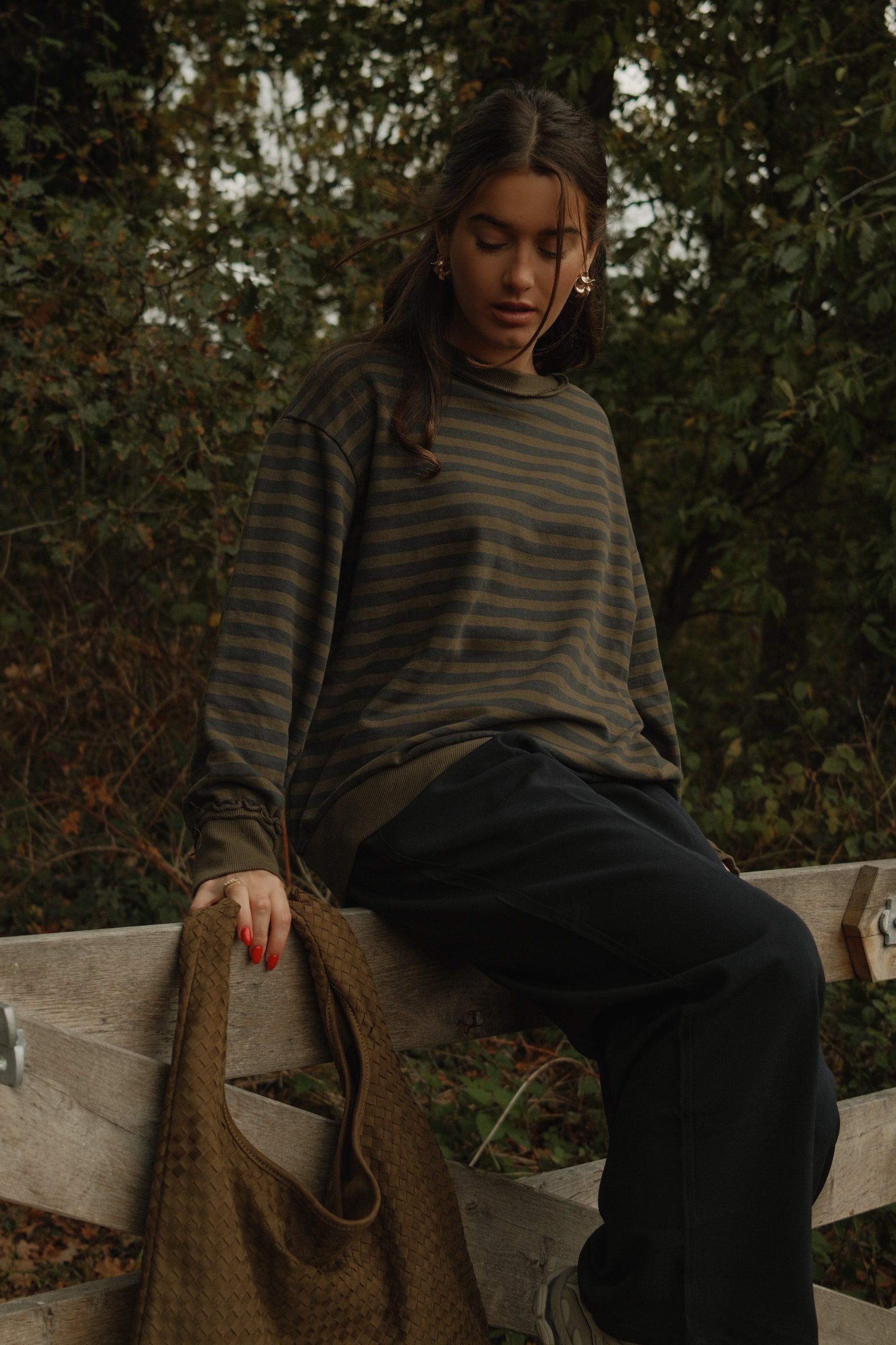 THE RETRO STRIPE SWEATER GREEN