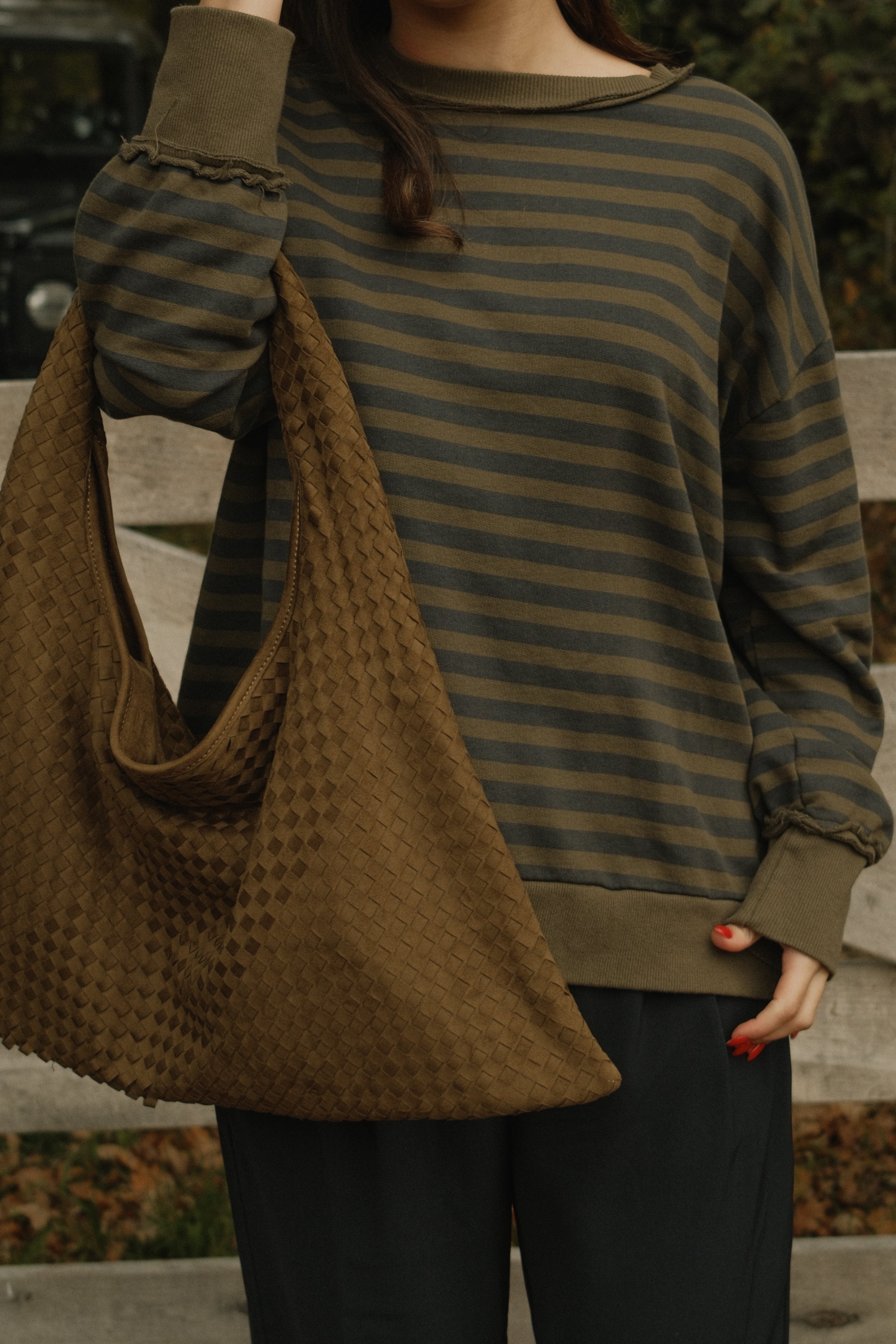 THE RETRO STRIPE SWEATER GREEN