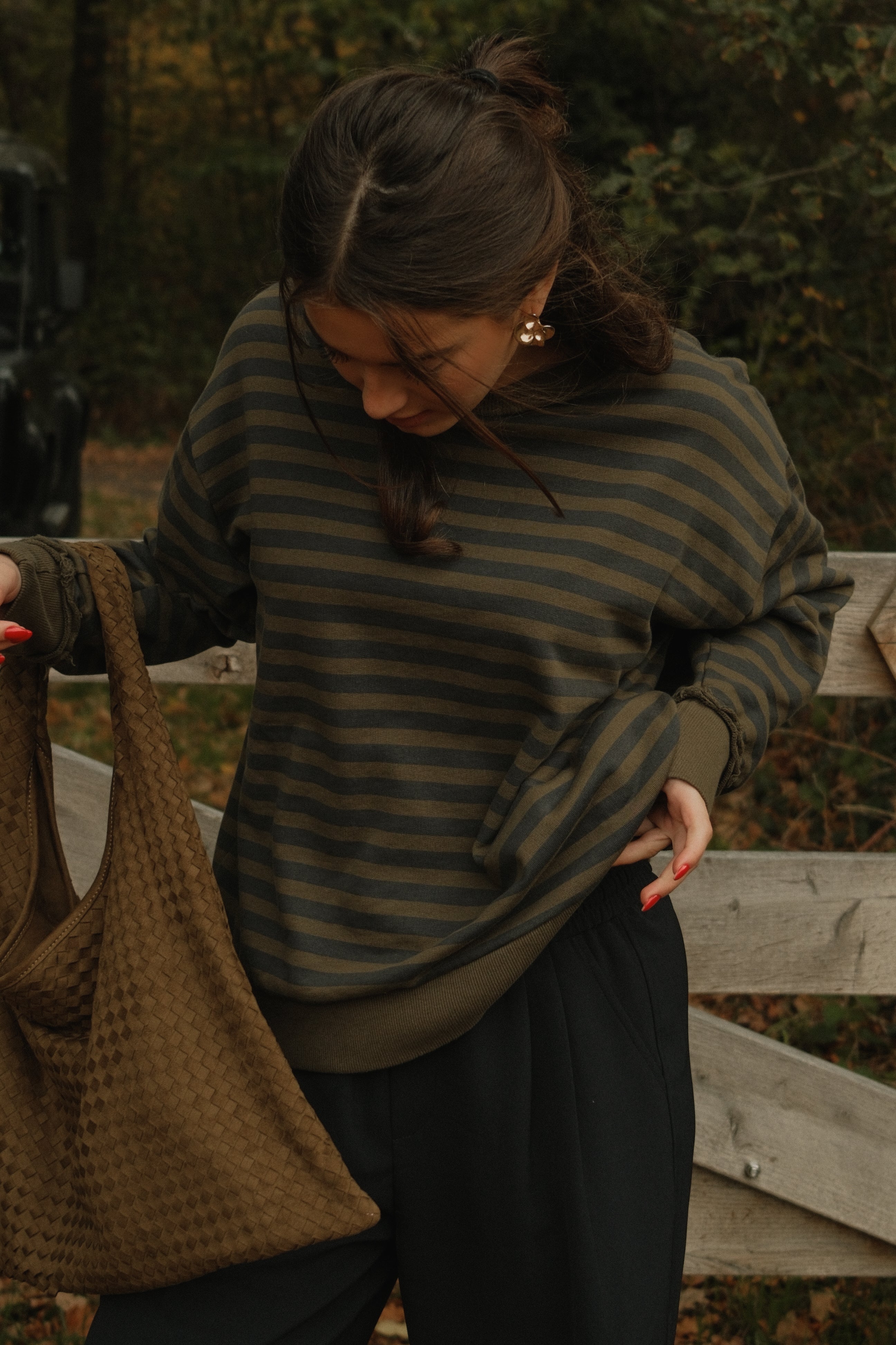 THE RETRO STRIPE SWEATER GREEN