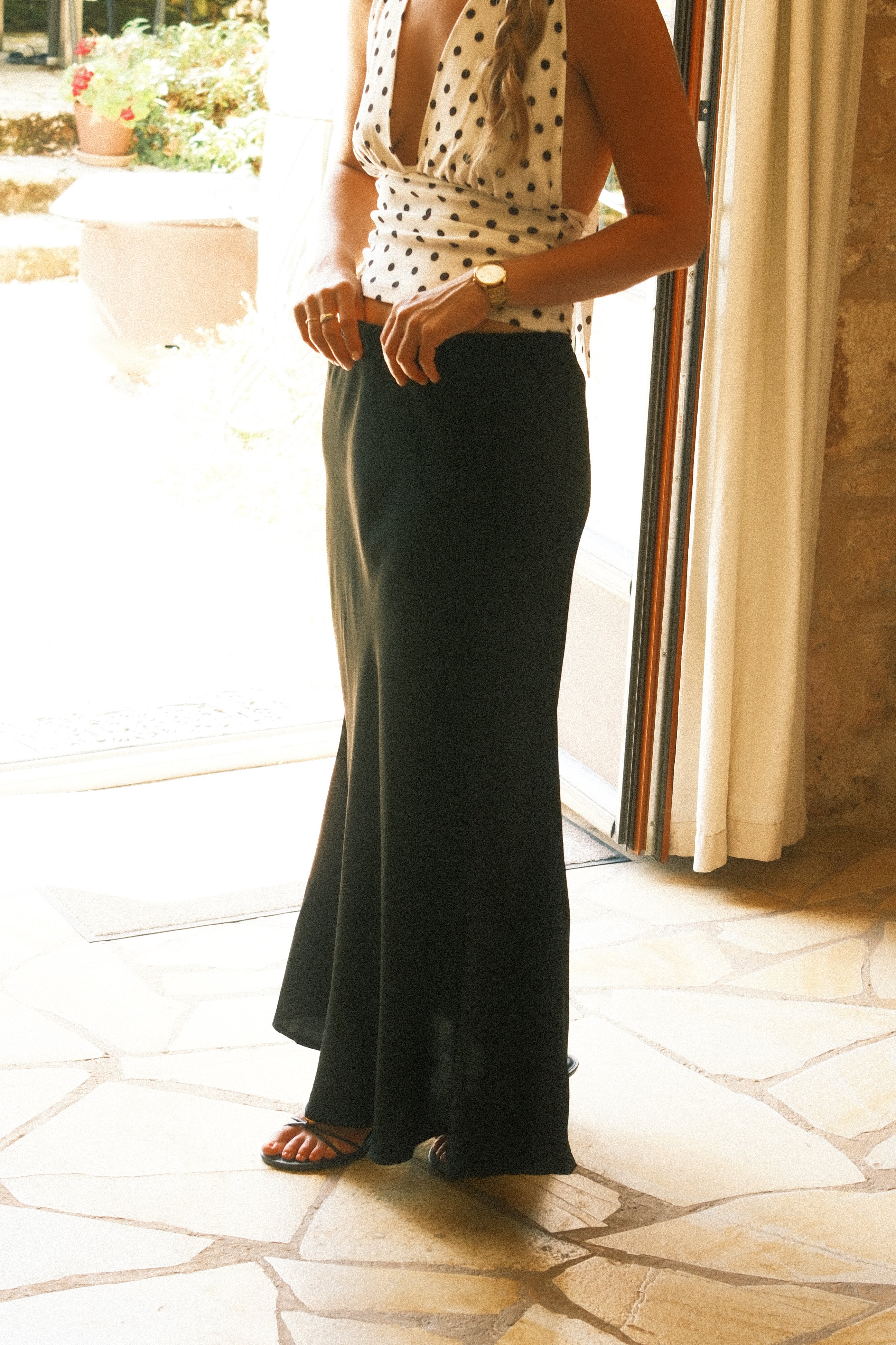 MAGGY SILK SKIRT BLACK
